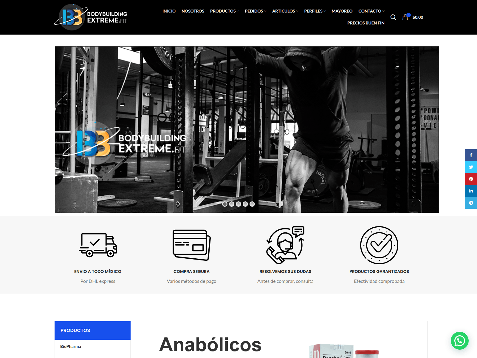 Screenshot of bodybuilding-extreme.com