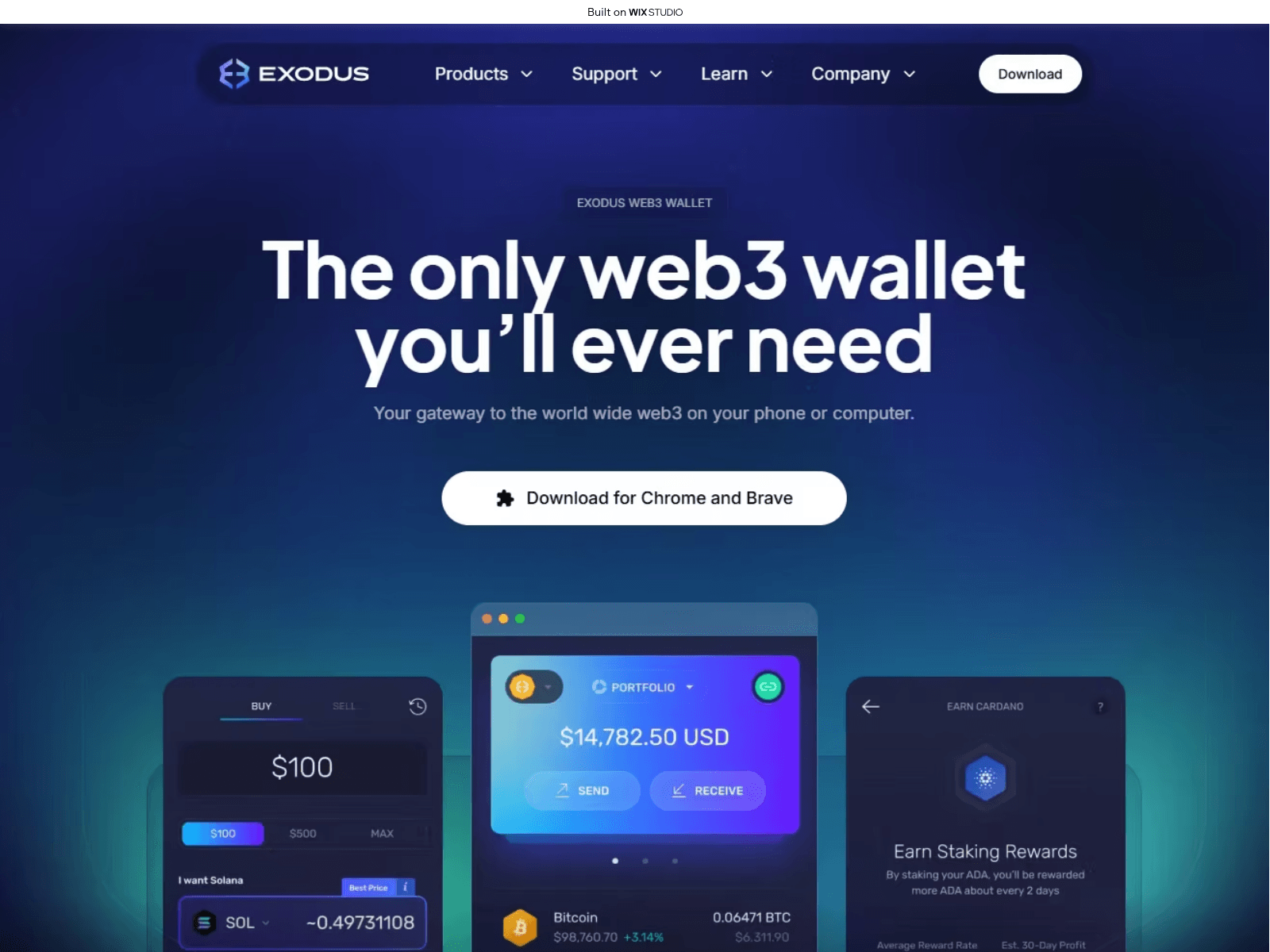 Screenshot of home-exadusweb.wixstudio.com