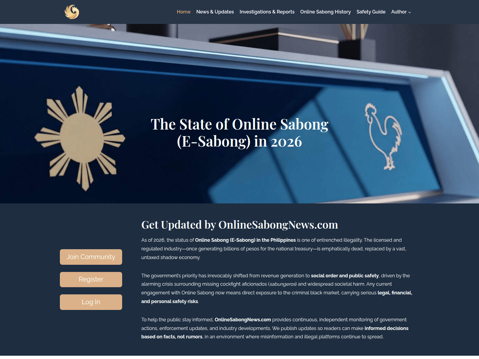 Screenshot of onlinesabongnews.com