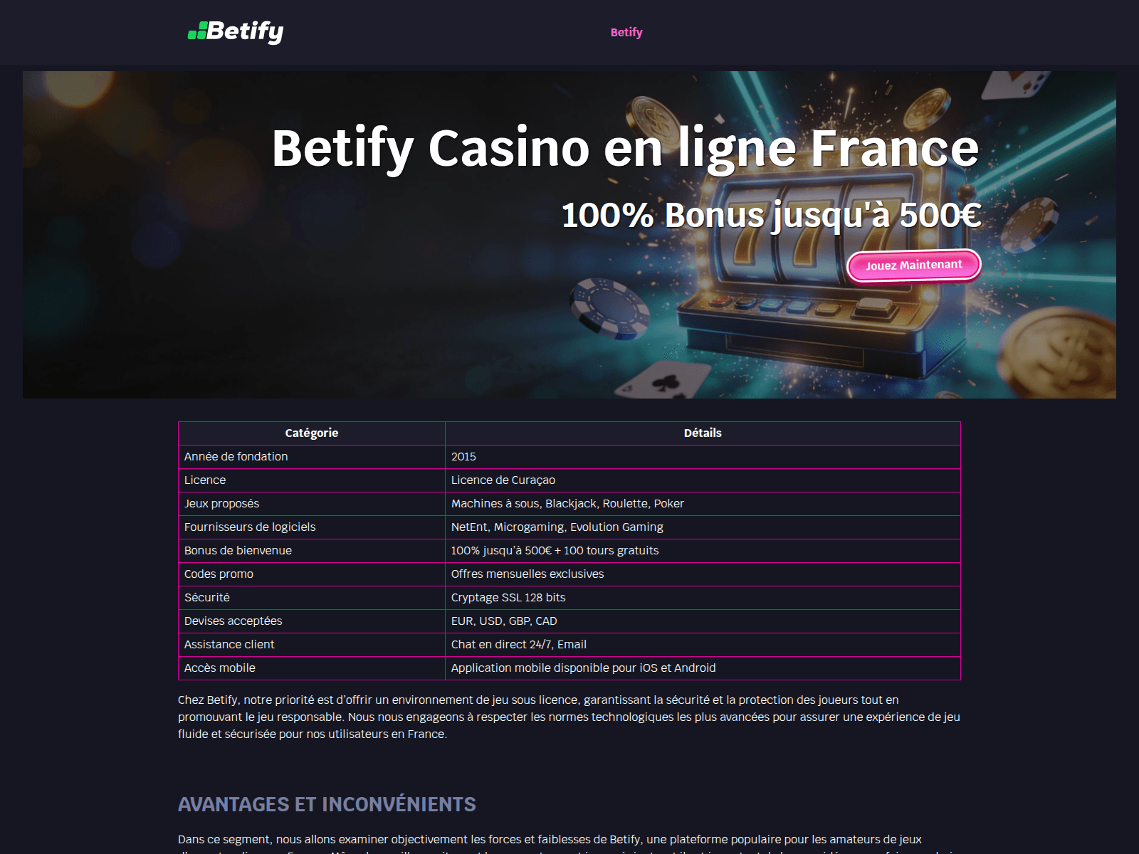 Screenshot of betify-casino2.com