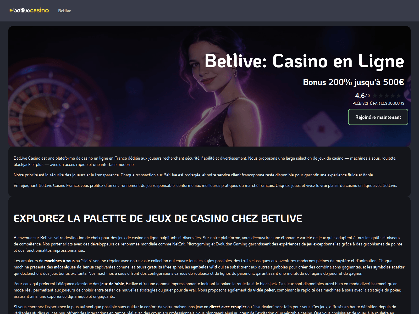 Screenshot of betlive-fr.com