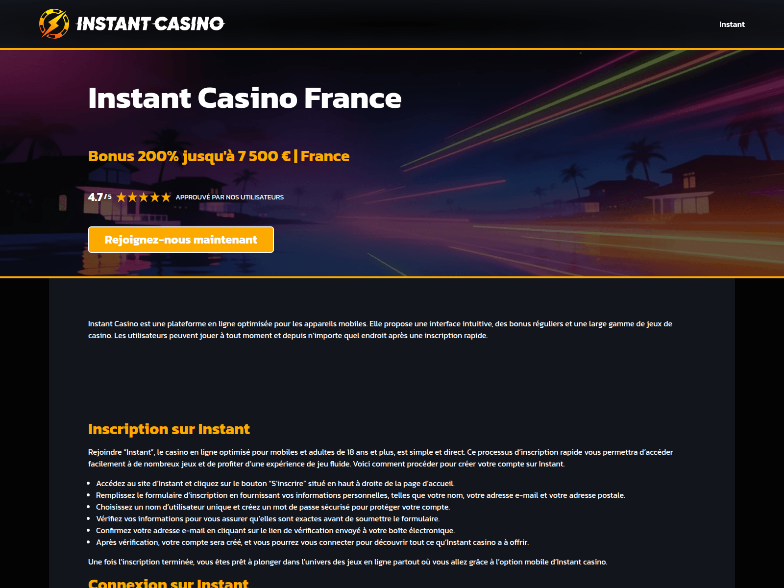 Screenshot of instant1-casino.com