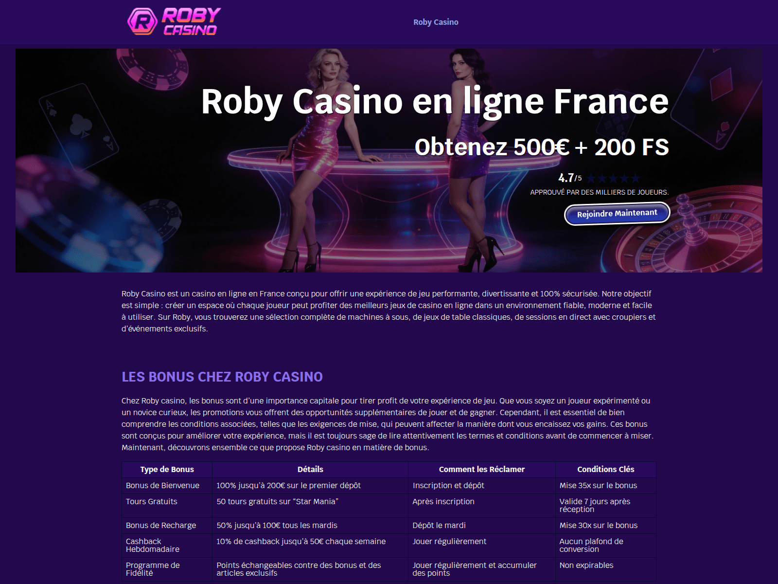 Screenshot of roby-casino-enligne.com