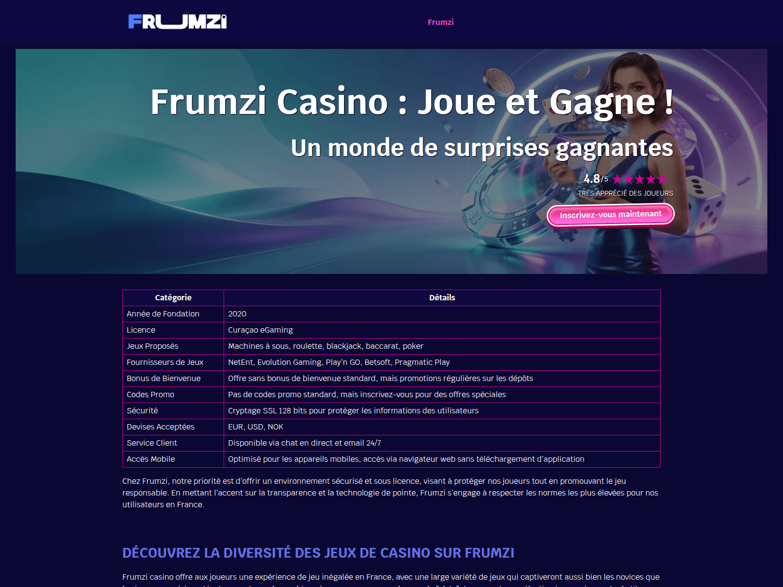 Screenshot of casino-frumzi-fr.com