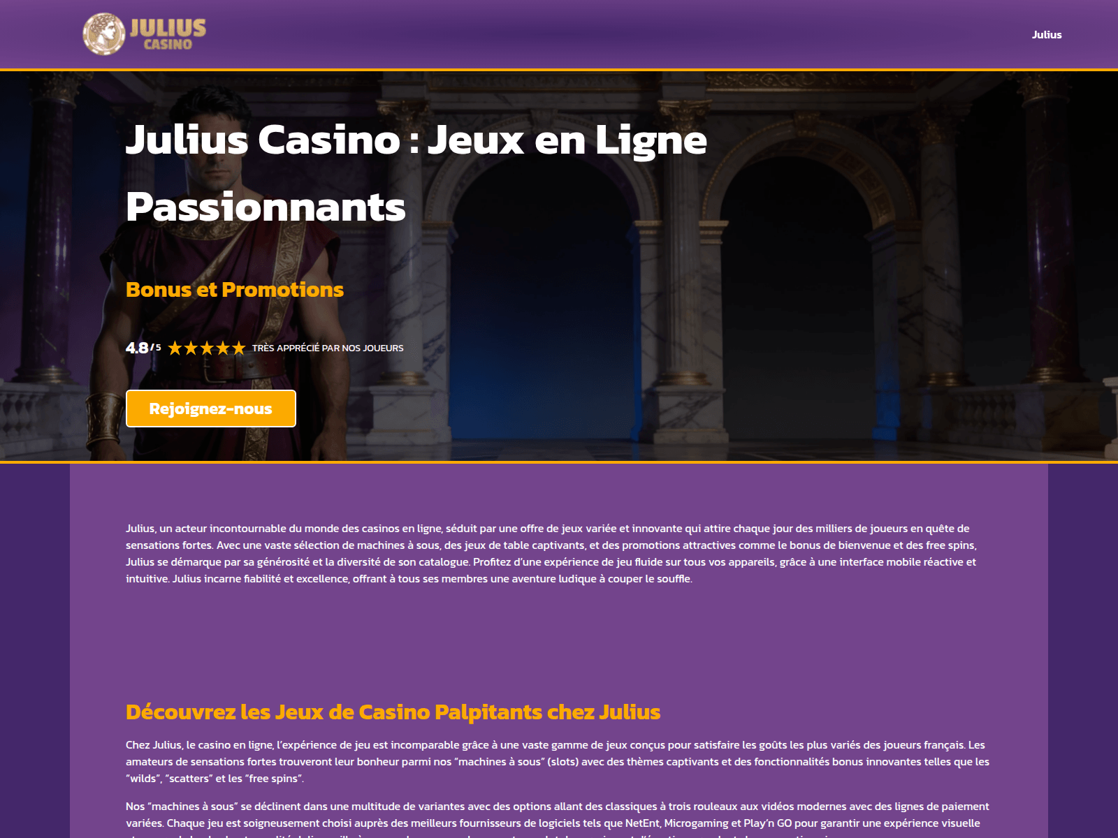 Screenshot of julius-casino-enligne.com
