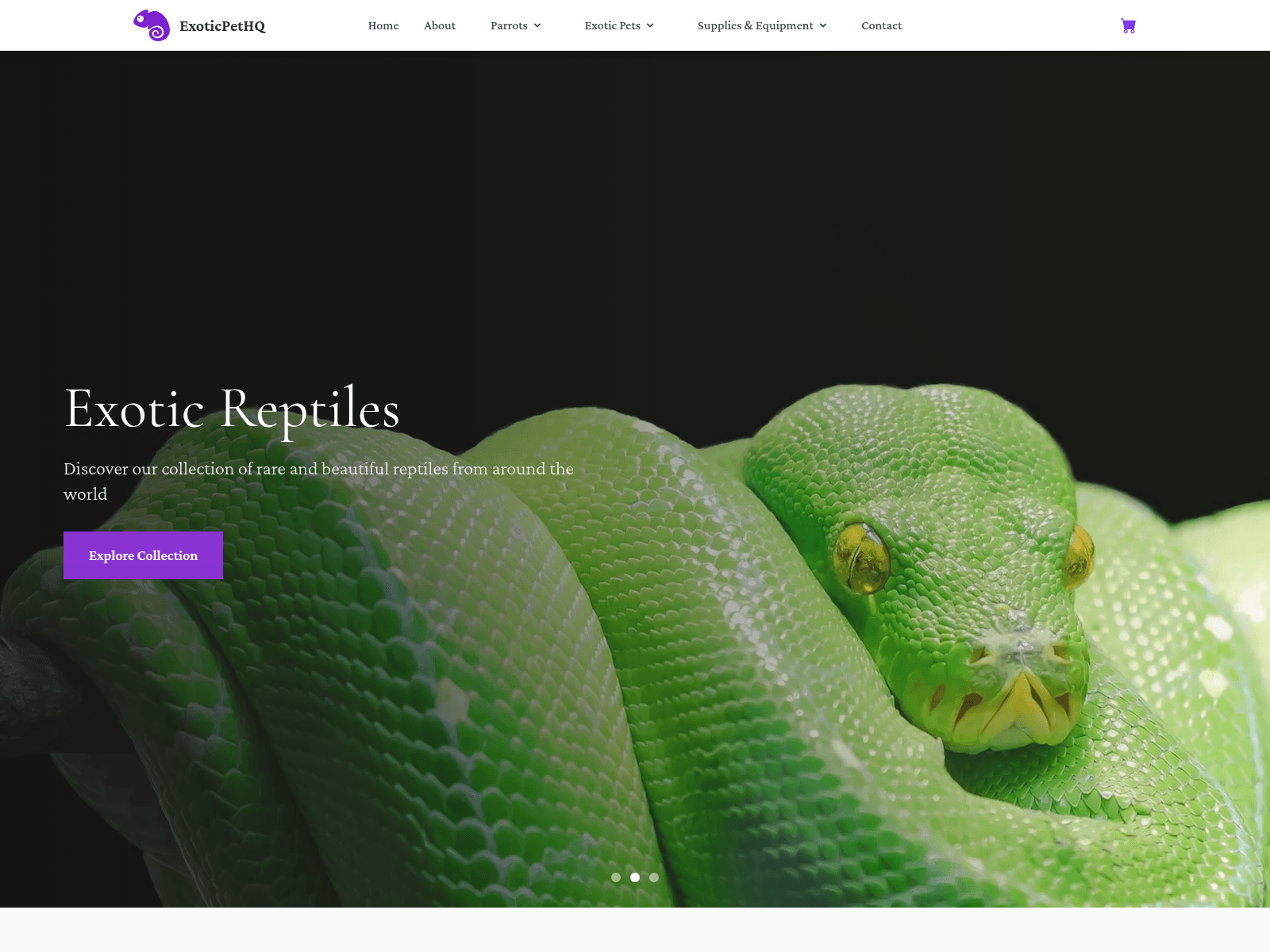Screenshot of exoticpethq.com