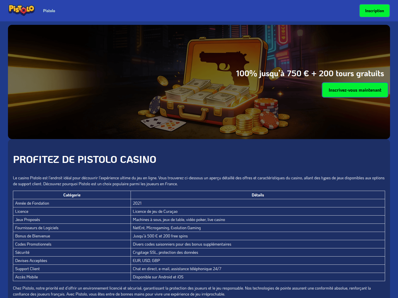 Screenshot of pistolo-casino-fr1.com
