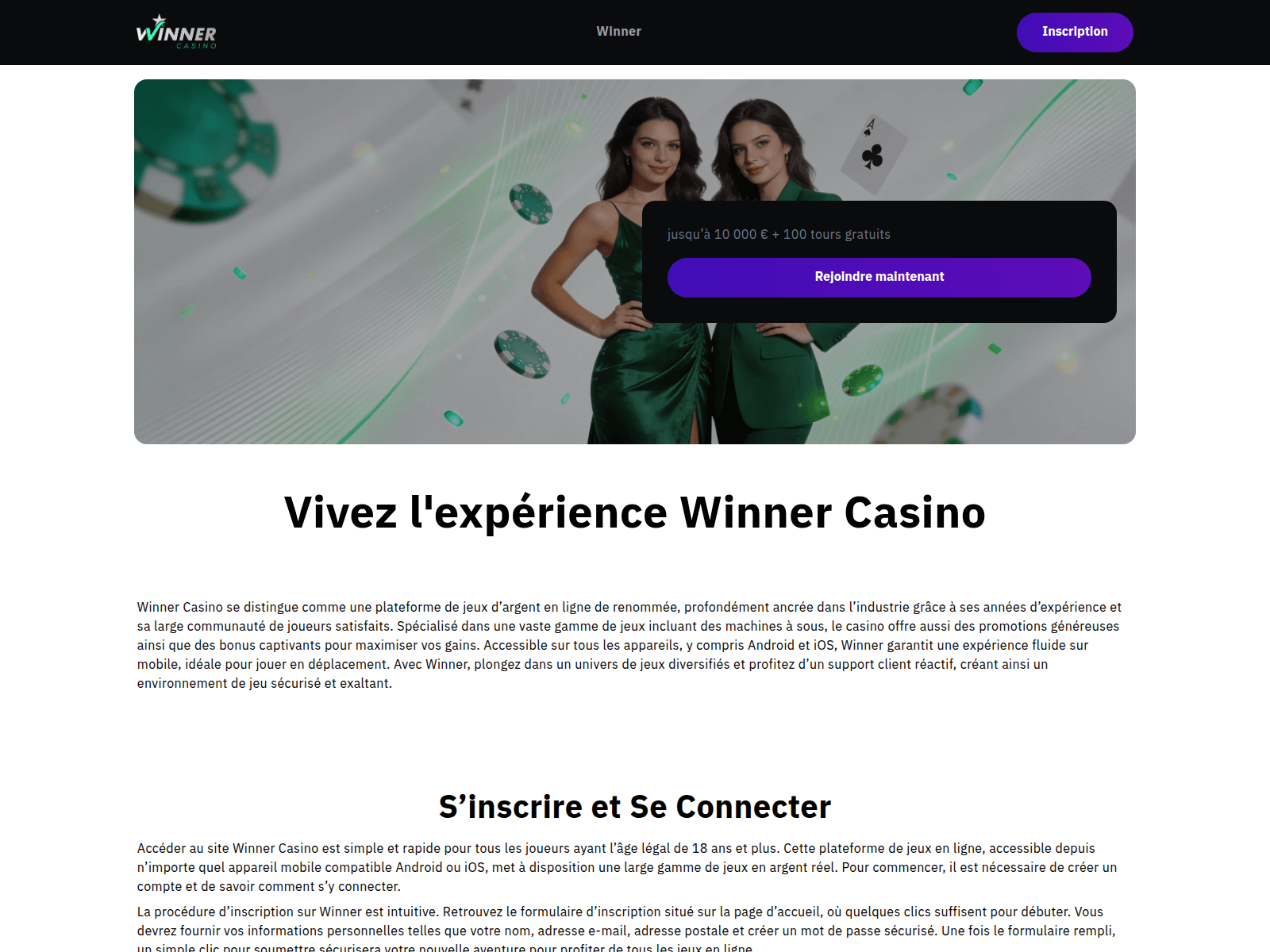 Screenshot of winner-casino-france.com