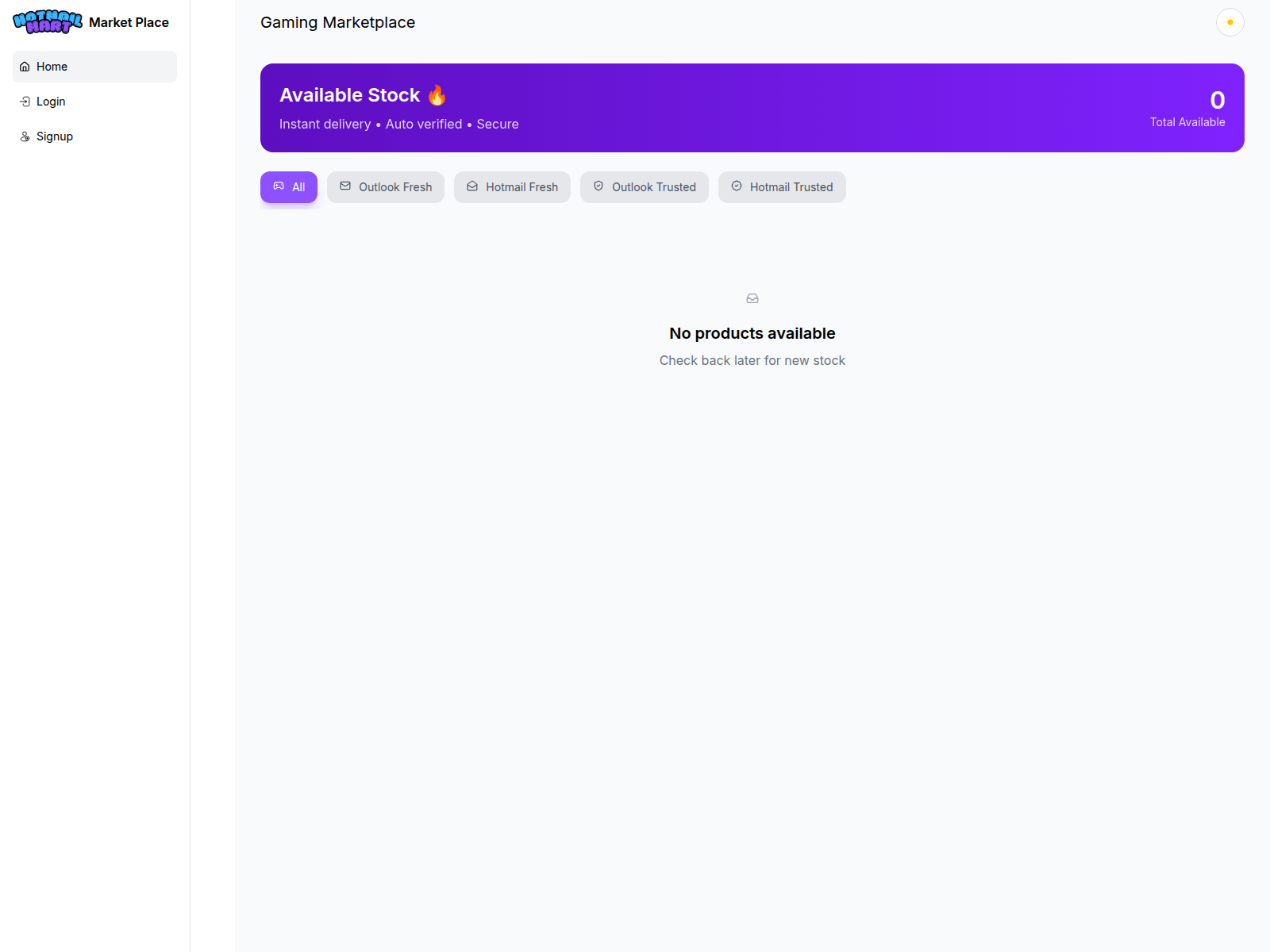 Screenshot of hotmailmart.com