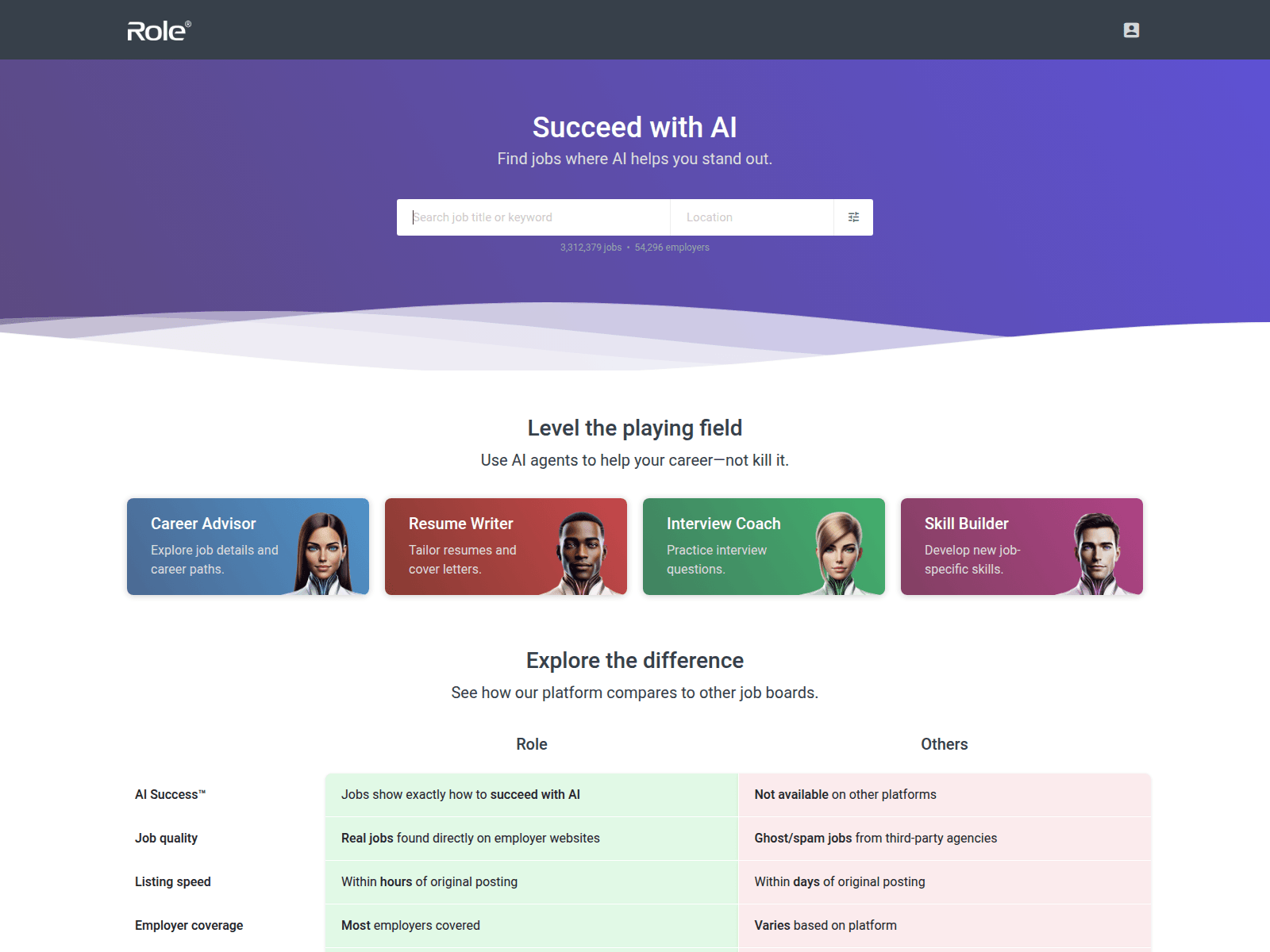 Screenshot of role.com
