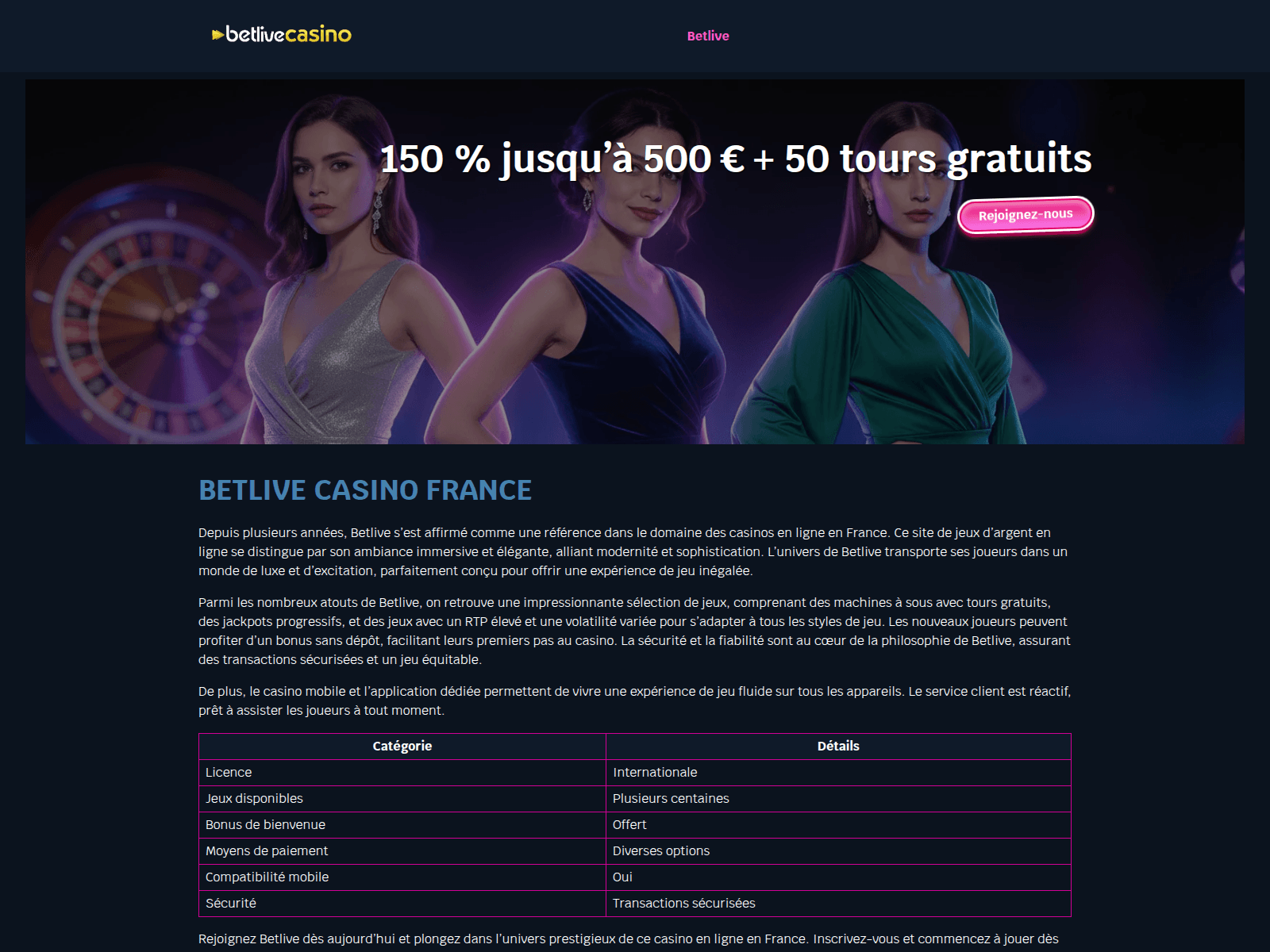 Screenshot of casino-betlive2.com