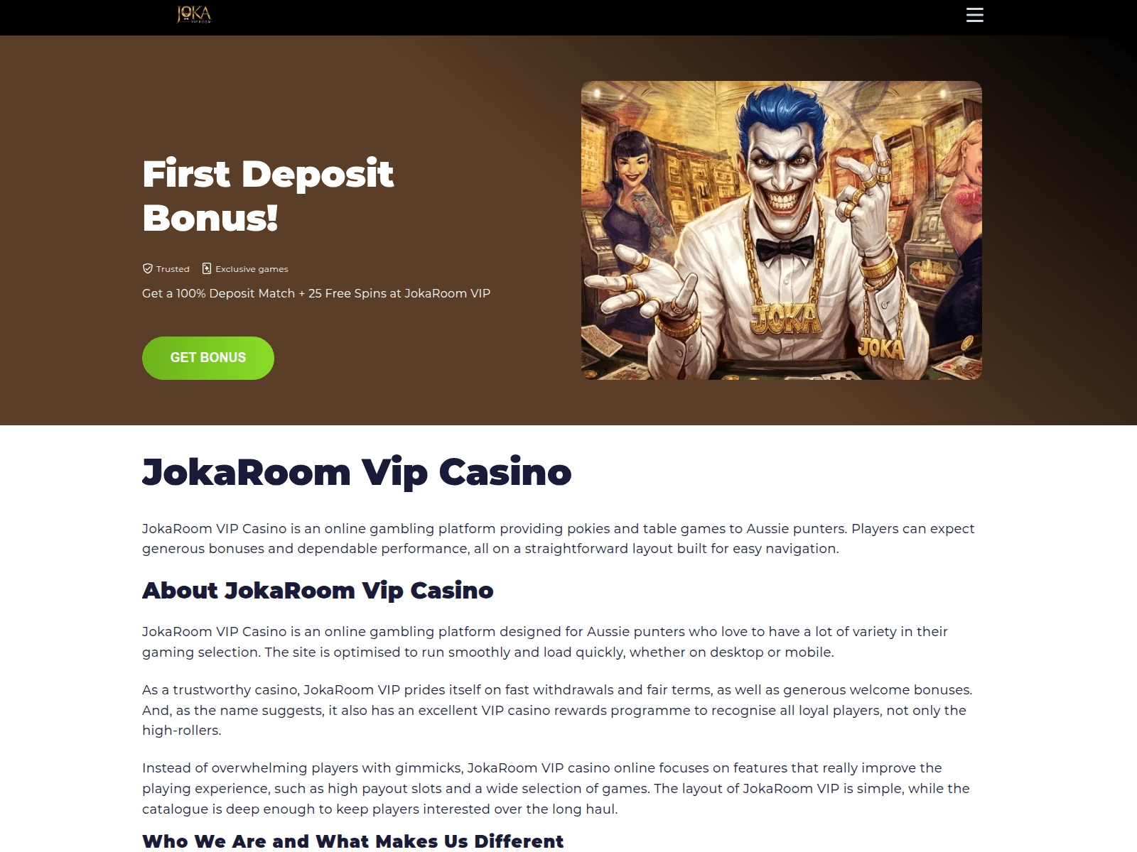 Screenshot of jokaroom-vip-casino.com