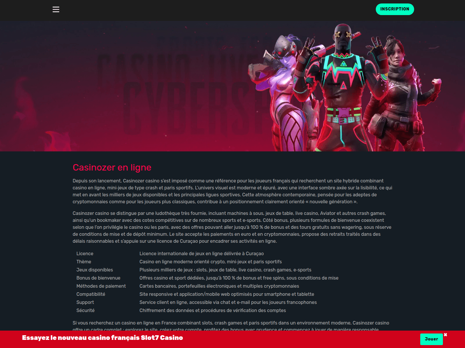Screenshot of casinozer-casino1.com