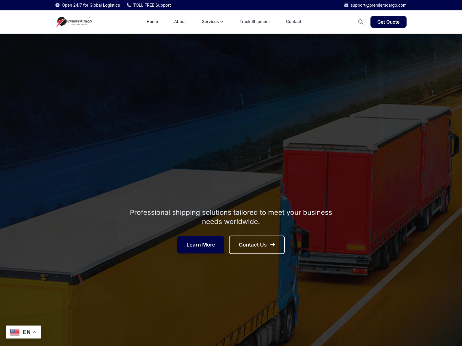 Screenshot of premierscargo.com