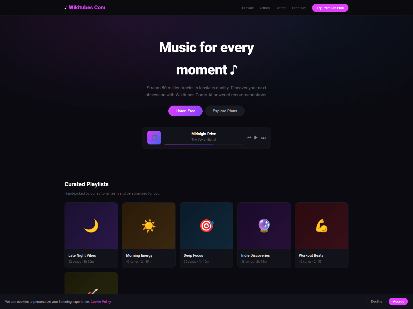 Screenshot of wikitubes.com