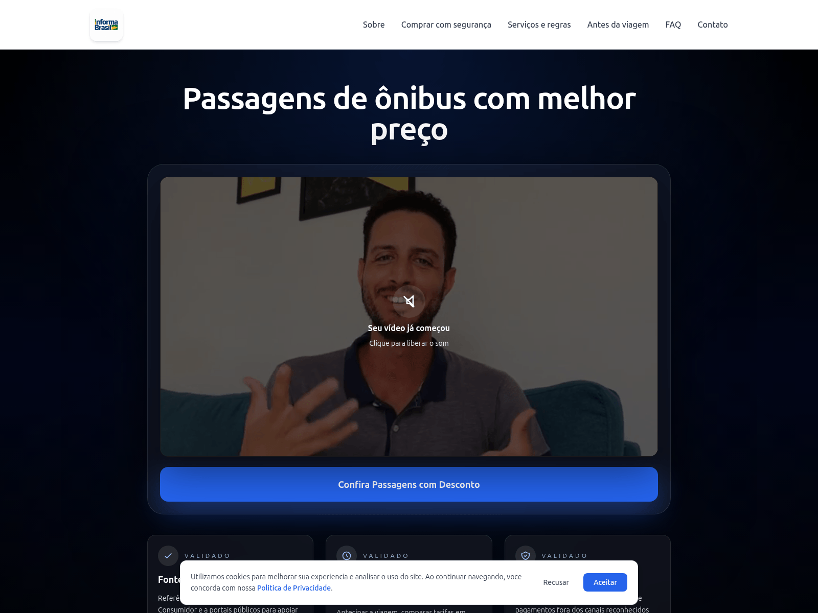 Screenshot of clickpassagensbr.com