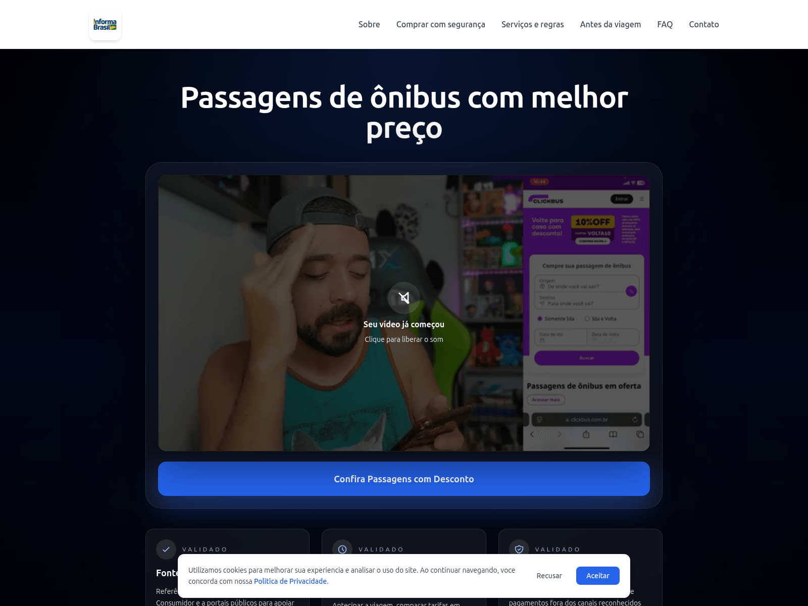 Screenshot of cllicksbus.com