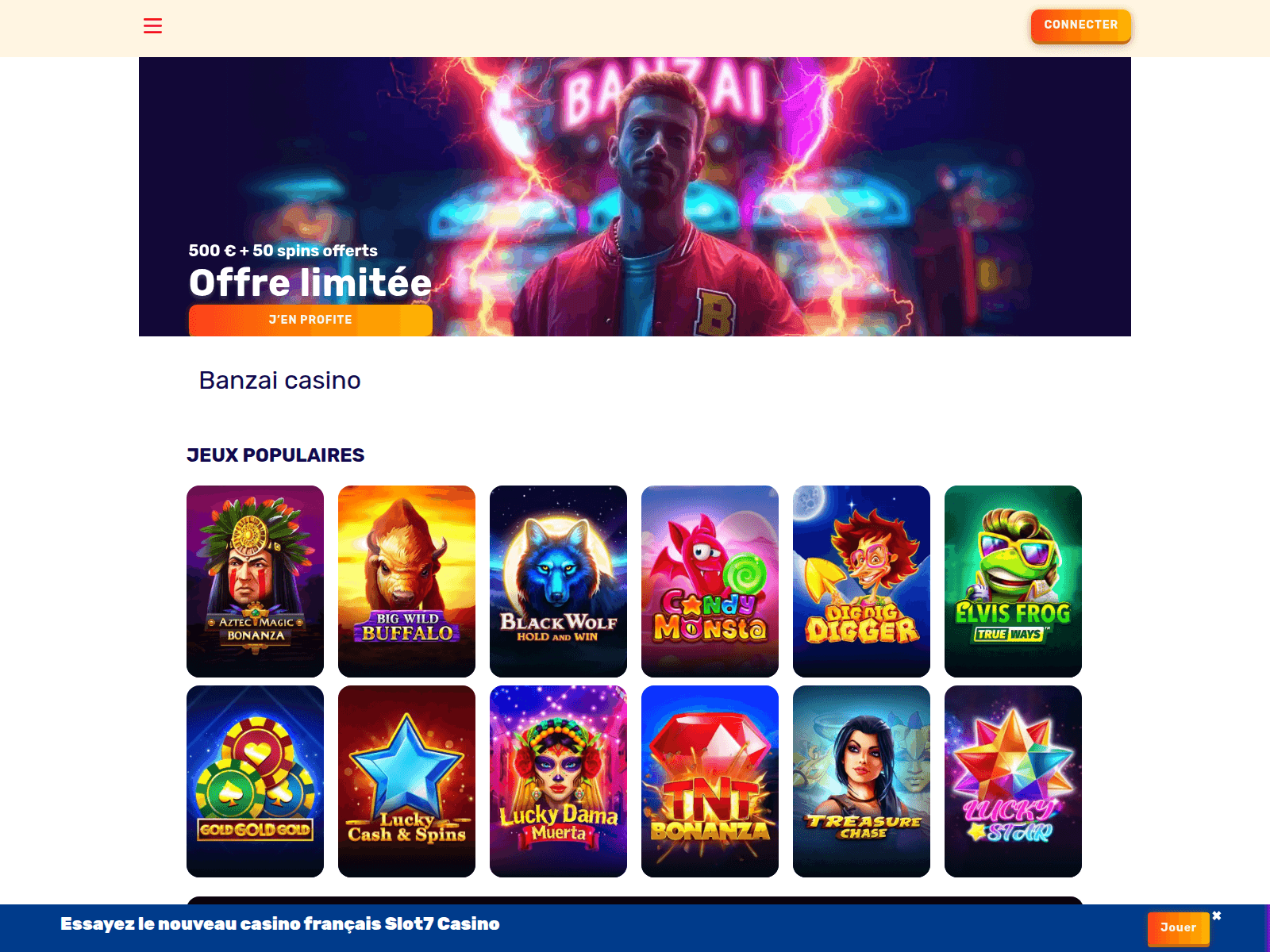 Screenshot of casinos-banzai.com