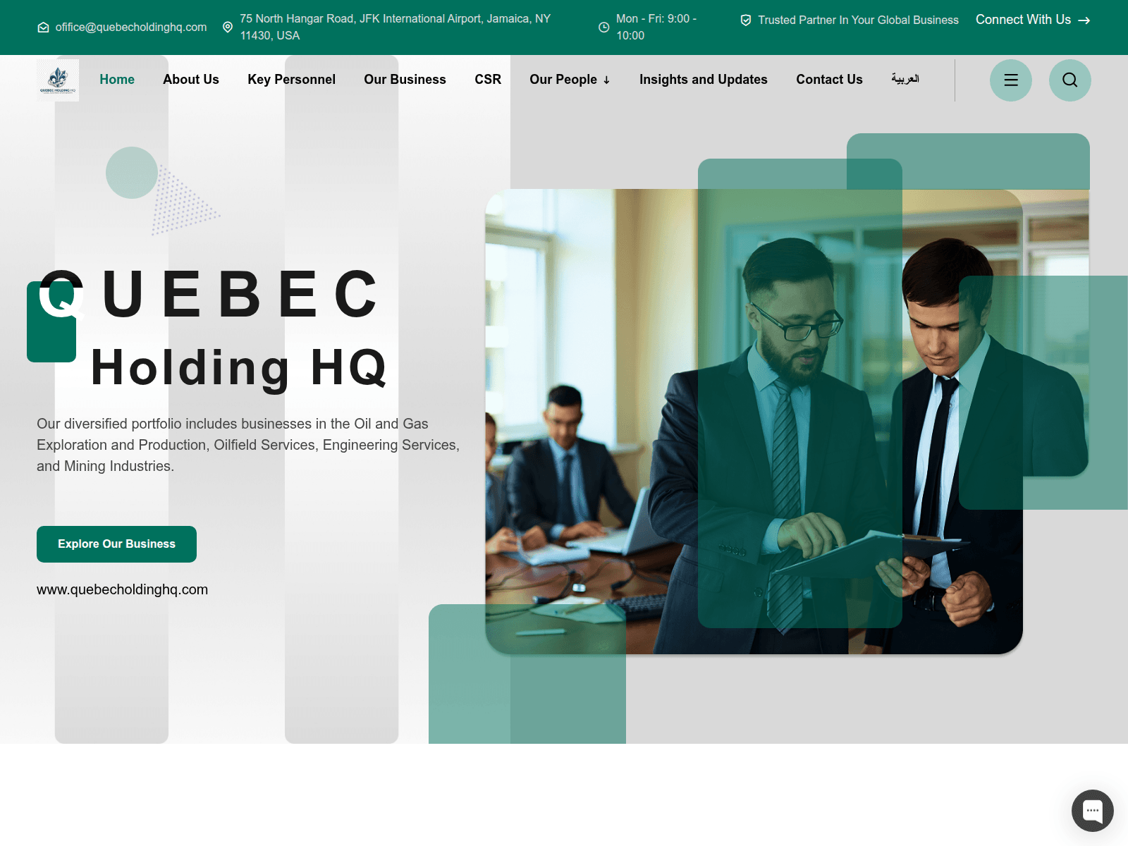 Screenshot of quebecholdingshq.com