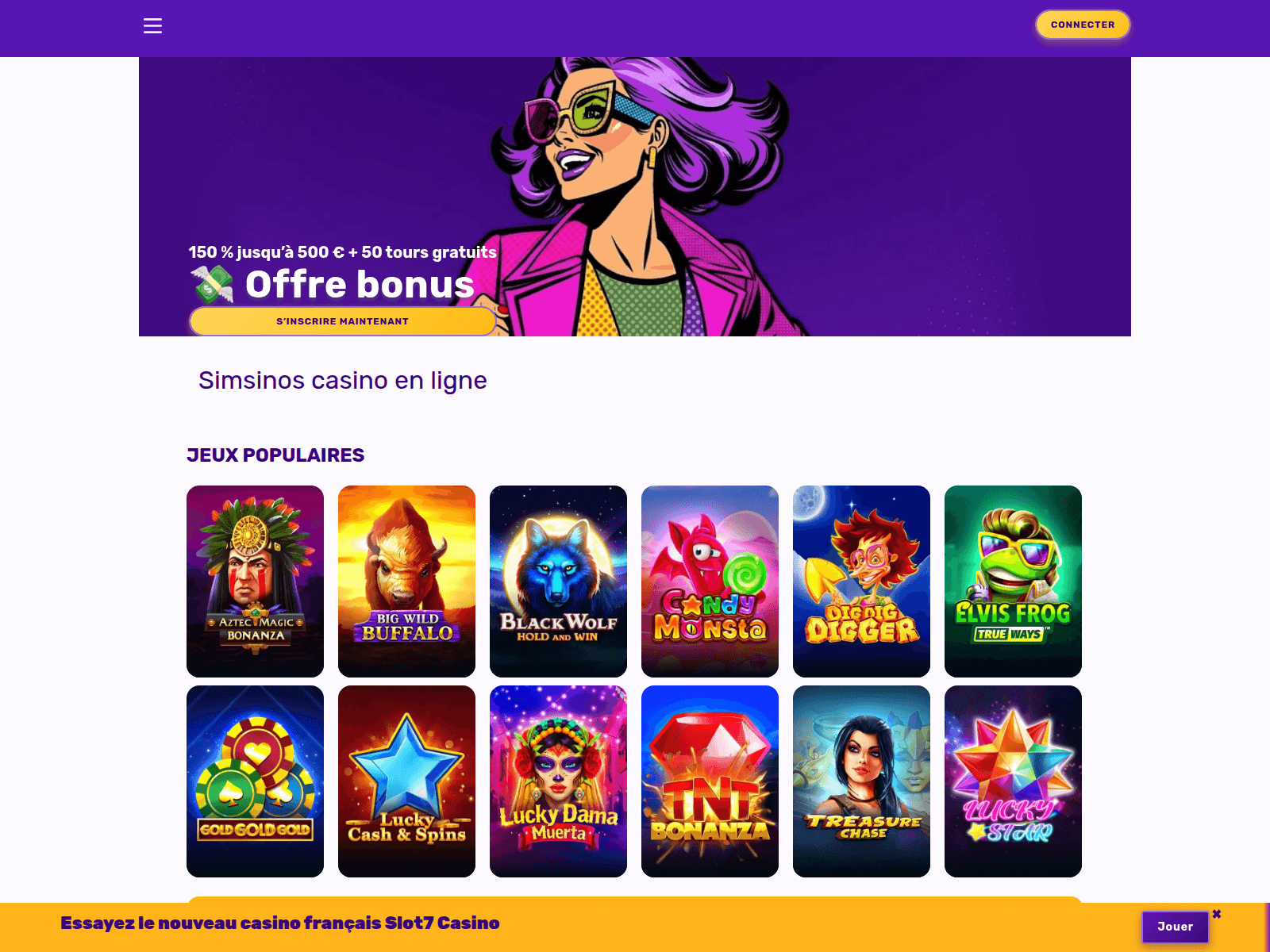 Screenshot of simsino-casino-enligne.com