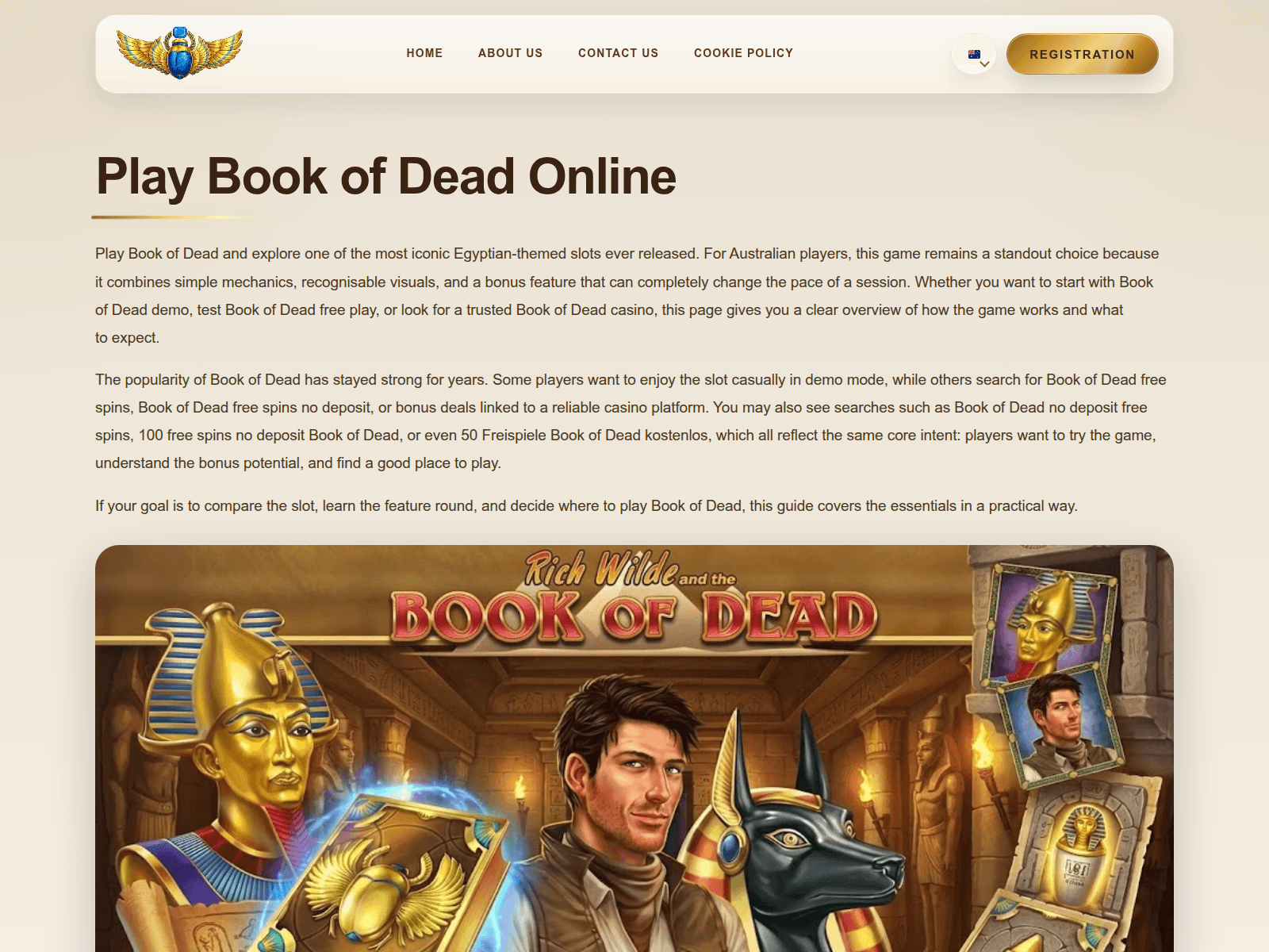 Screenshot of bookofdeadpokies.com