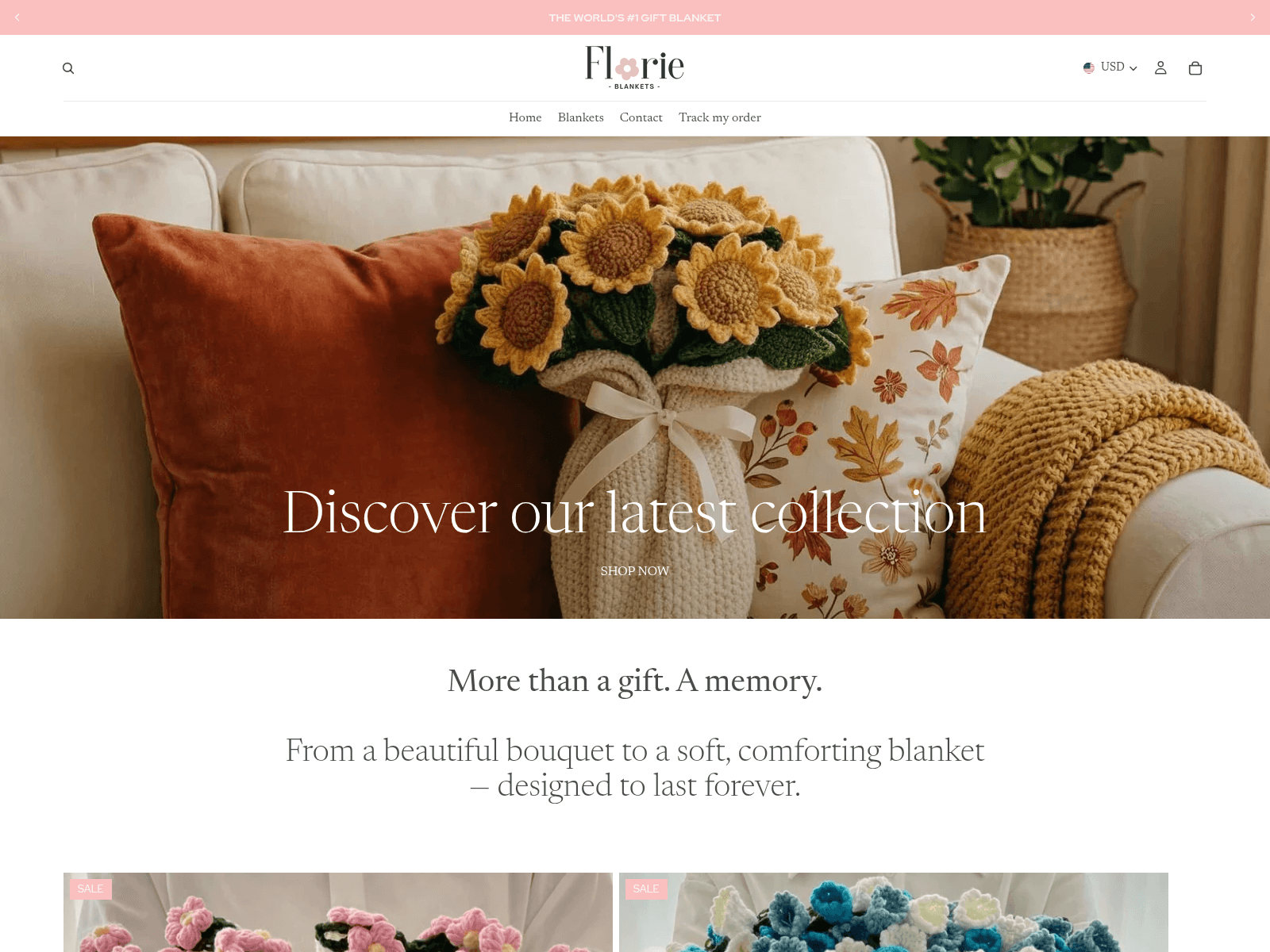 Screenshot of florie-blankets.com