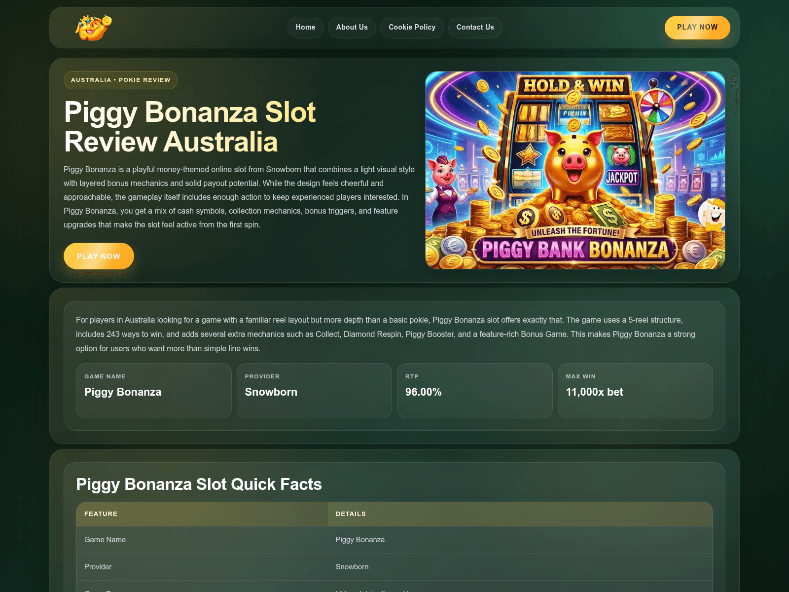 Screenshot of piggybankbonanza-au.com