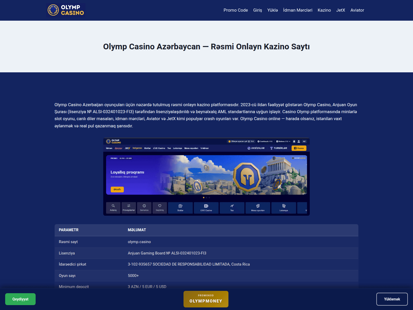 Screenshot of az-olymp-casino.com