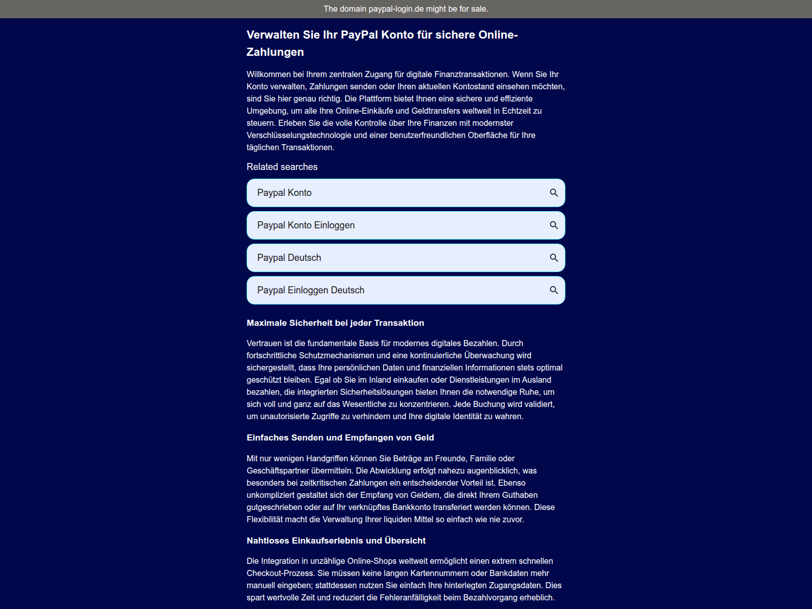 Screenshot of paypal-login.de