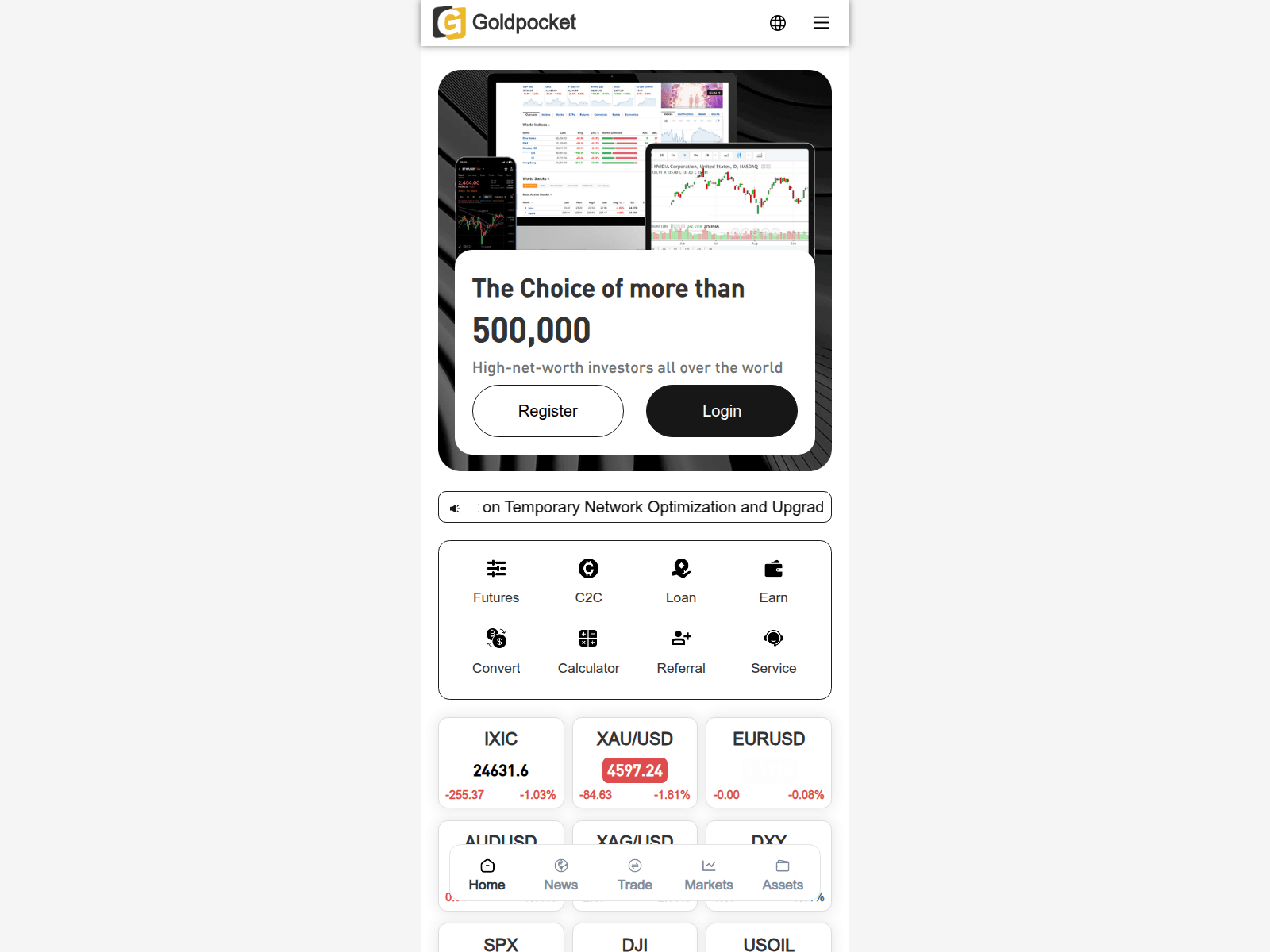 Screenshot of goldpocket.com