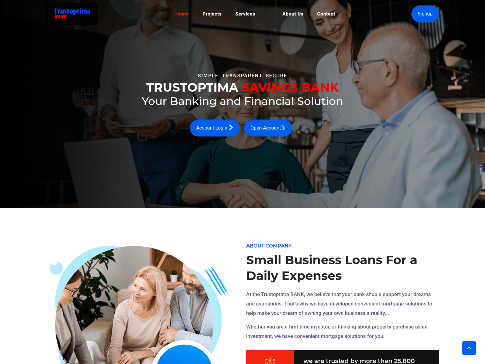 Screenshot of trustoptima.com