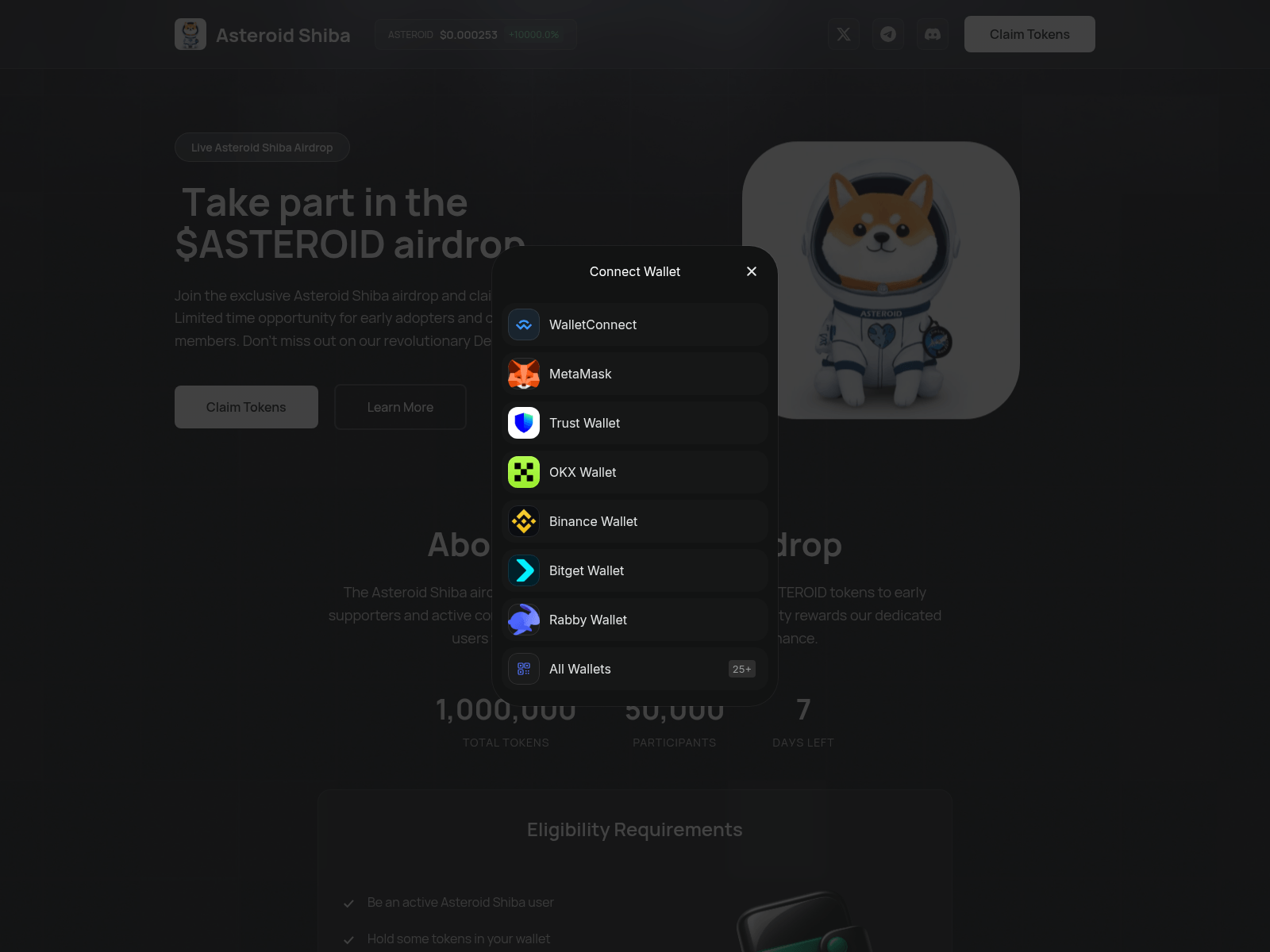 Screenshot of astriodshibas.xyz