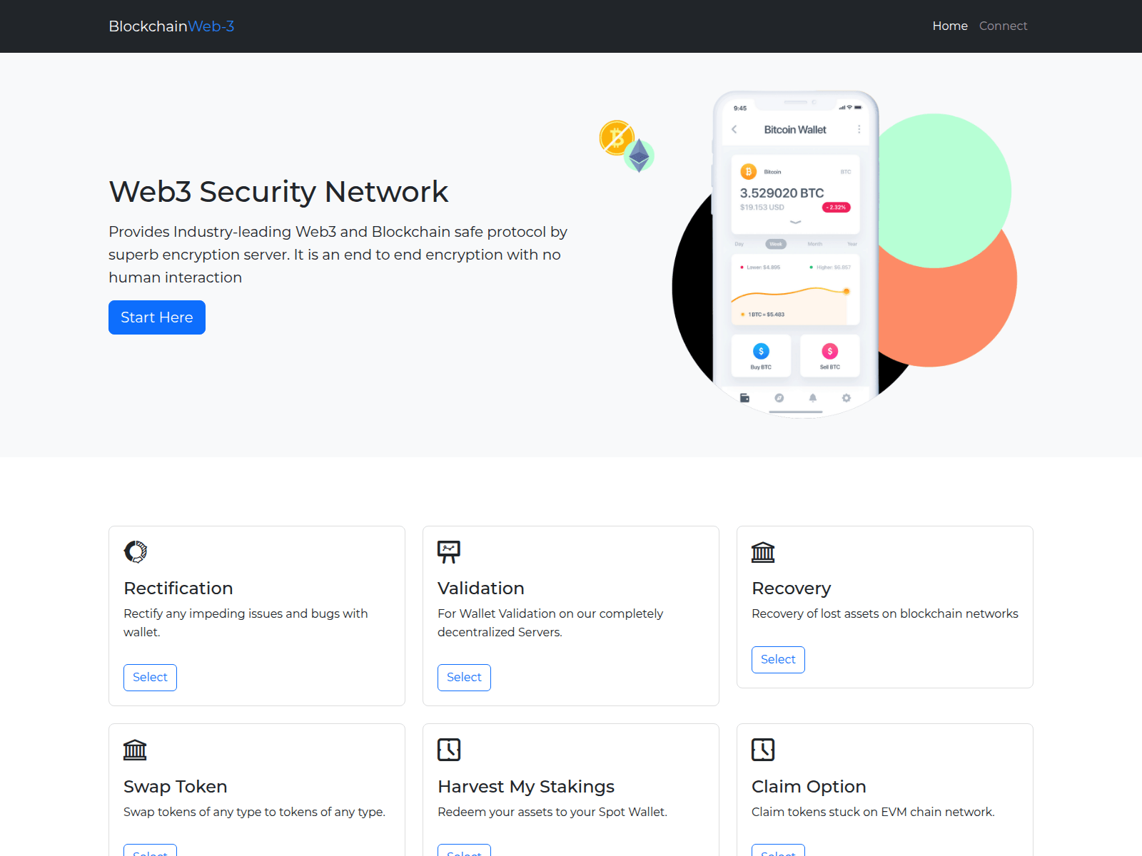 Screenshot of blockchain-web3.pages.dev