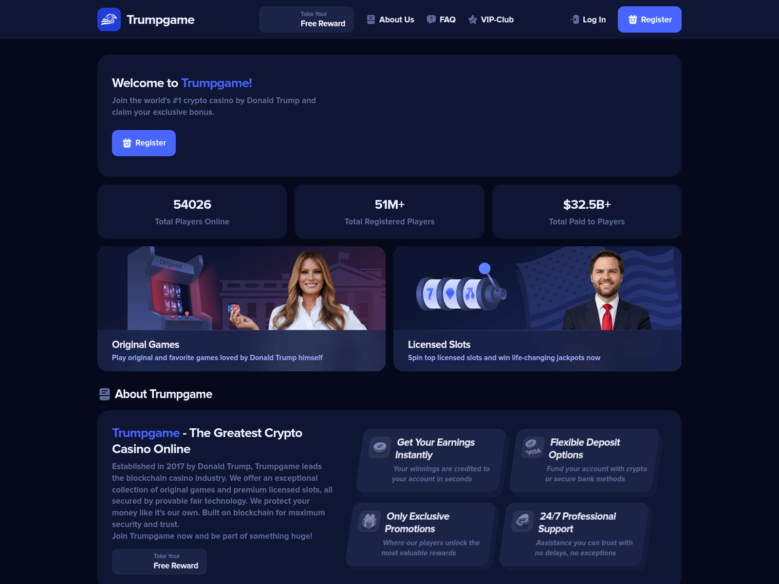 Screenshot of trumpgame.cc