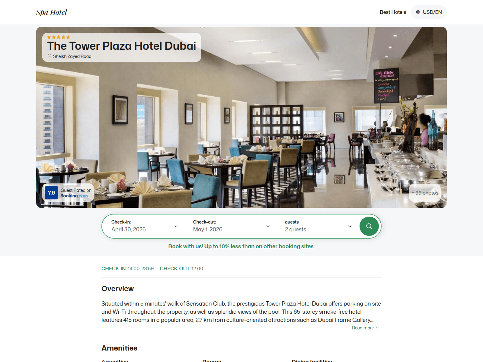 Screenshot of towerplazadubai.spahotel.guru
