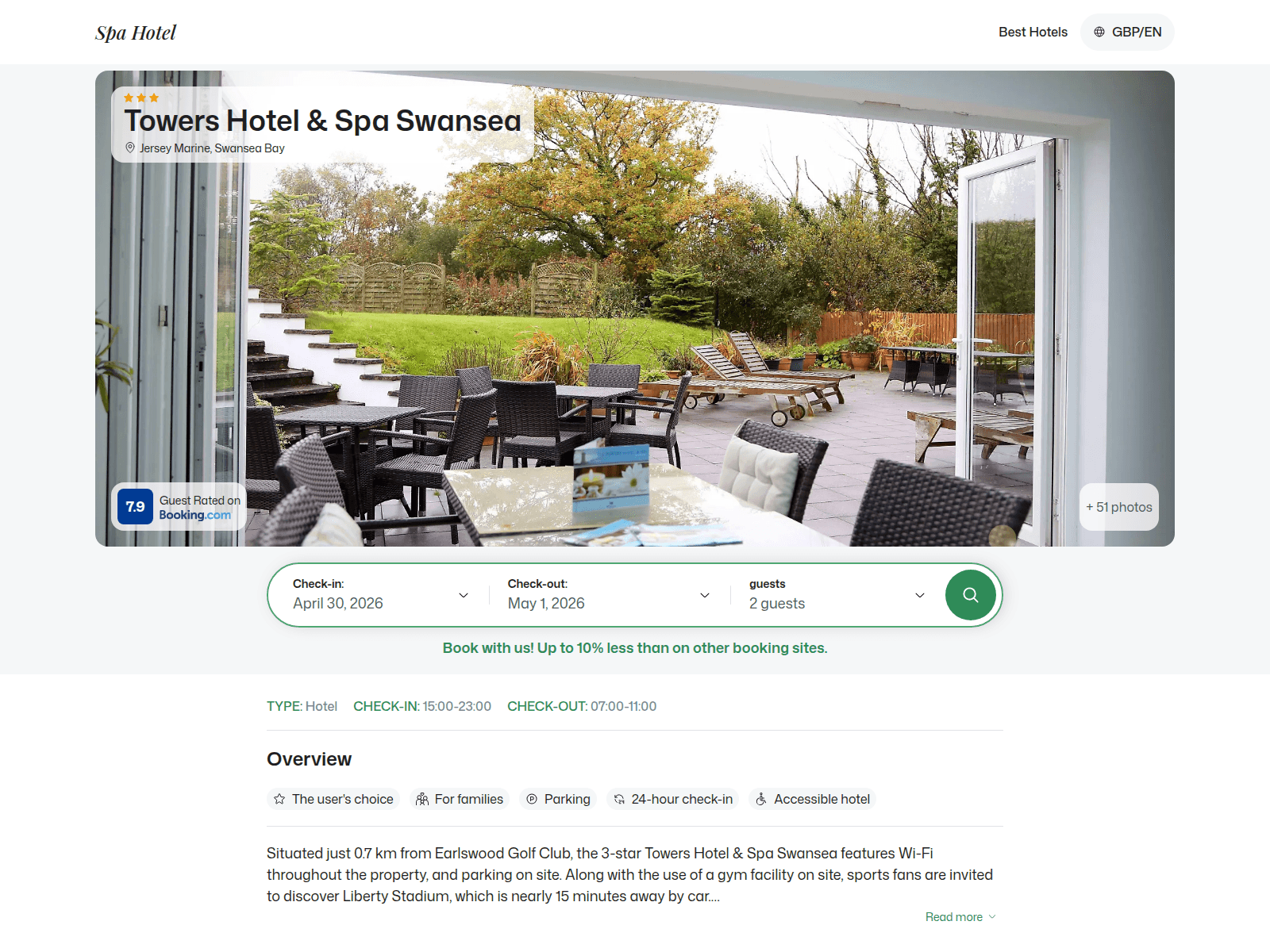 Screenshot of towers.spahotel.guru