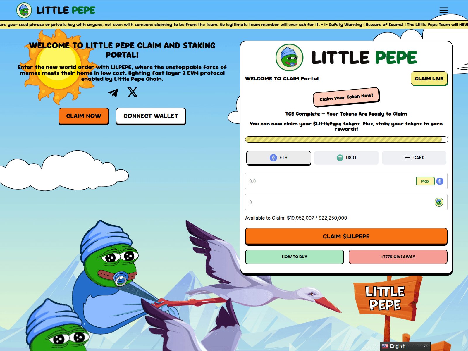 Screenshot of claim-littlepepe.xyz