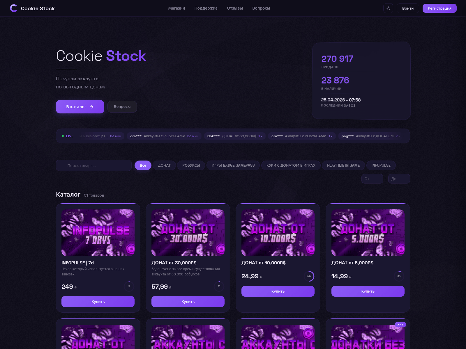 Screenshot of cookie-stock.com