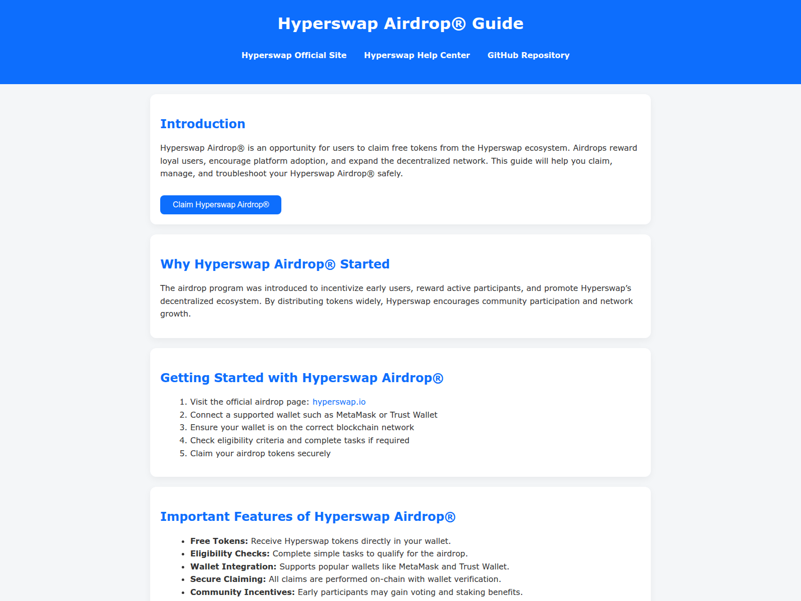 Screenshot of open-hyperswap-airdrop.pages.dev