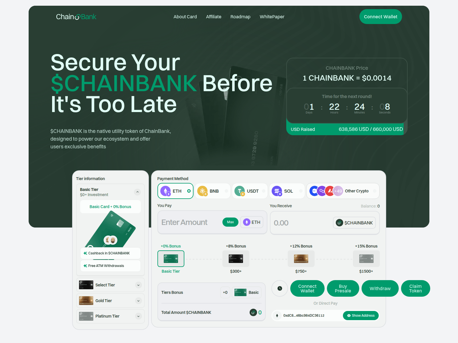 Screenshot of chainbank-network.pages.dev