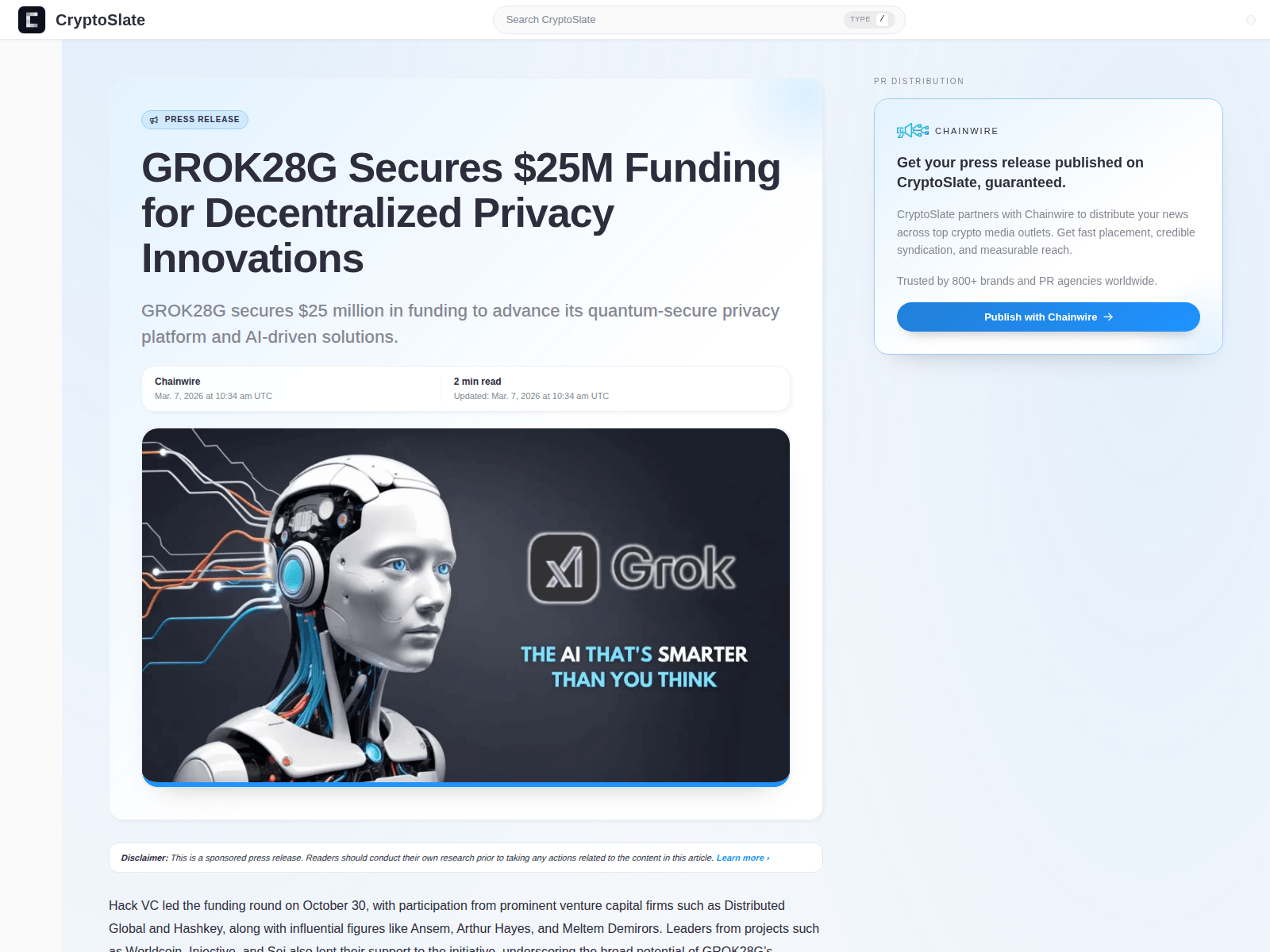 Screenshot of grok28g-cryptoslate.com