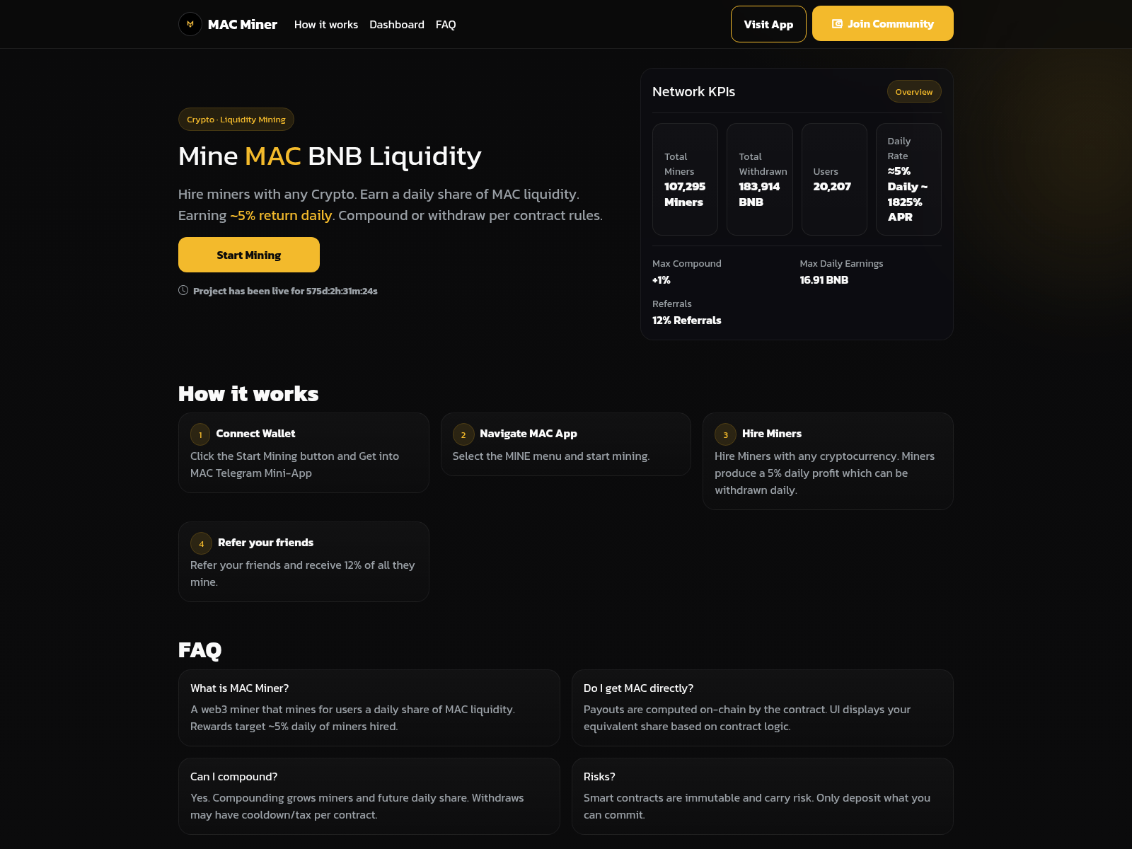 Screenshot of macminer.tech