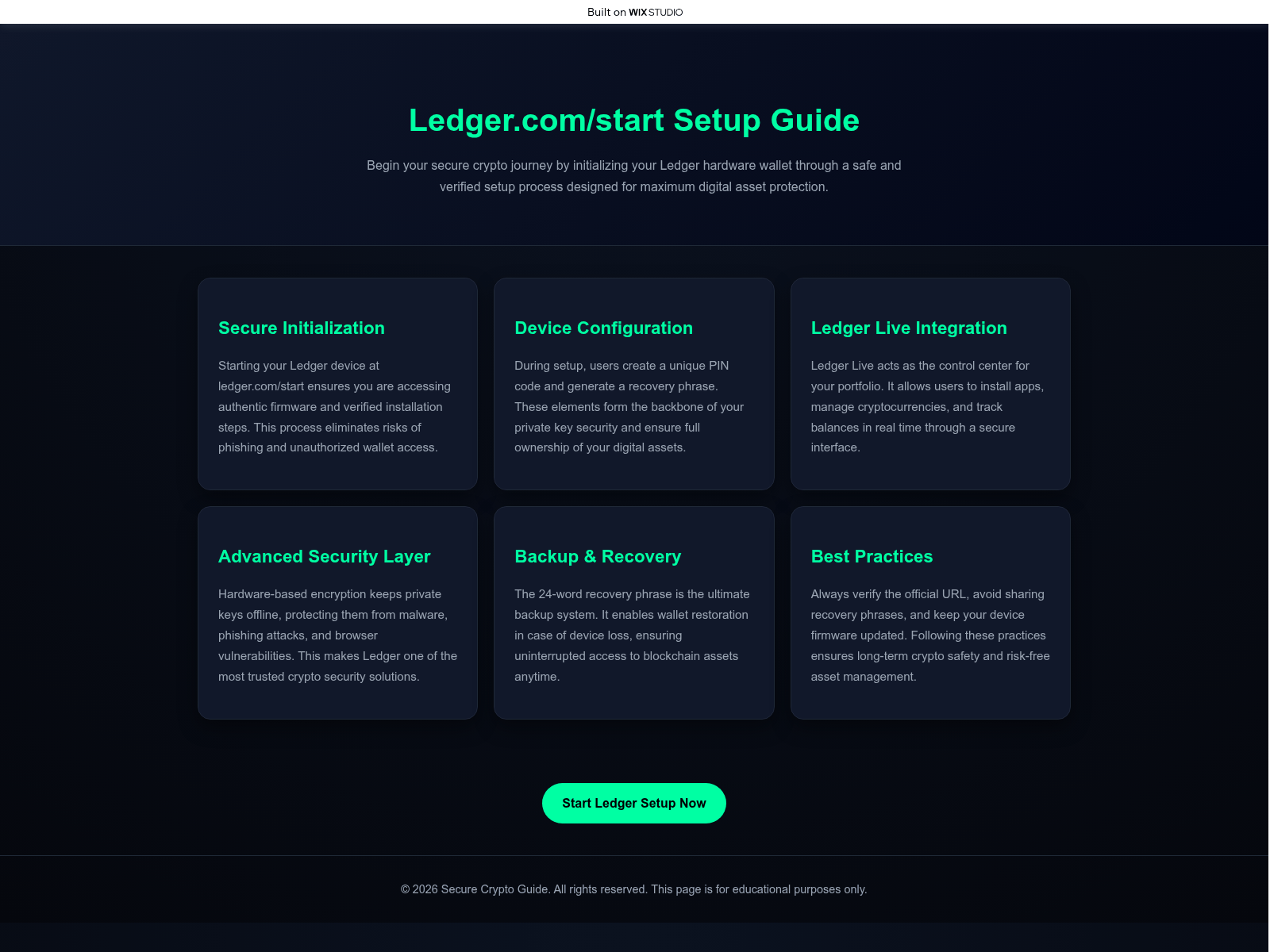 Screenshot of startedldger-com.wixstudio.com