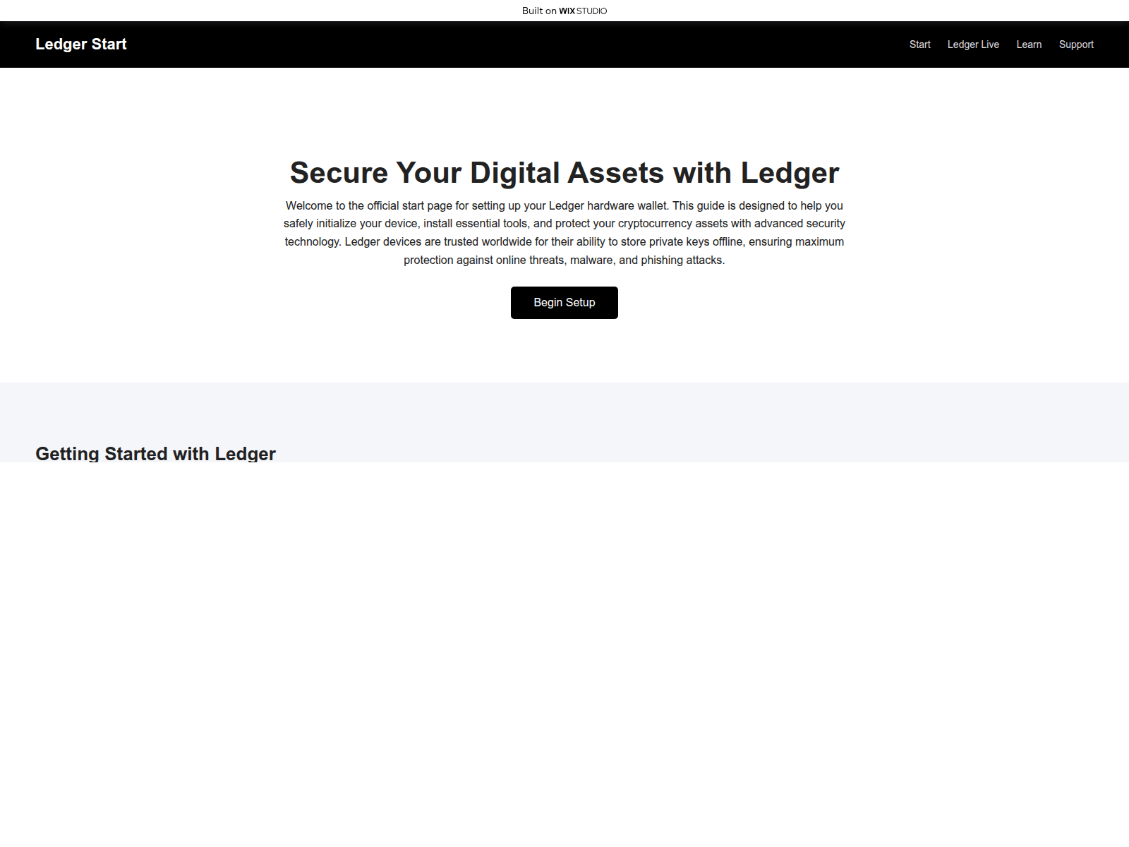 Screenshot of startlledge.wixstudio.com