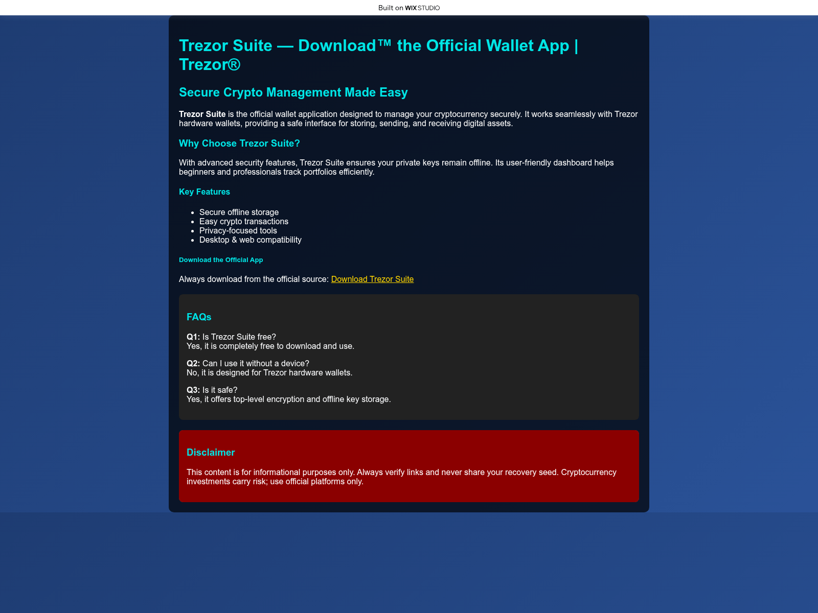 Screenshot of publictrezorzzo.wixstudio.com