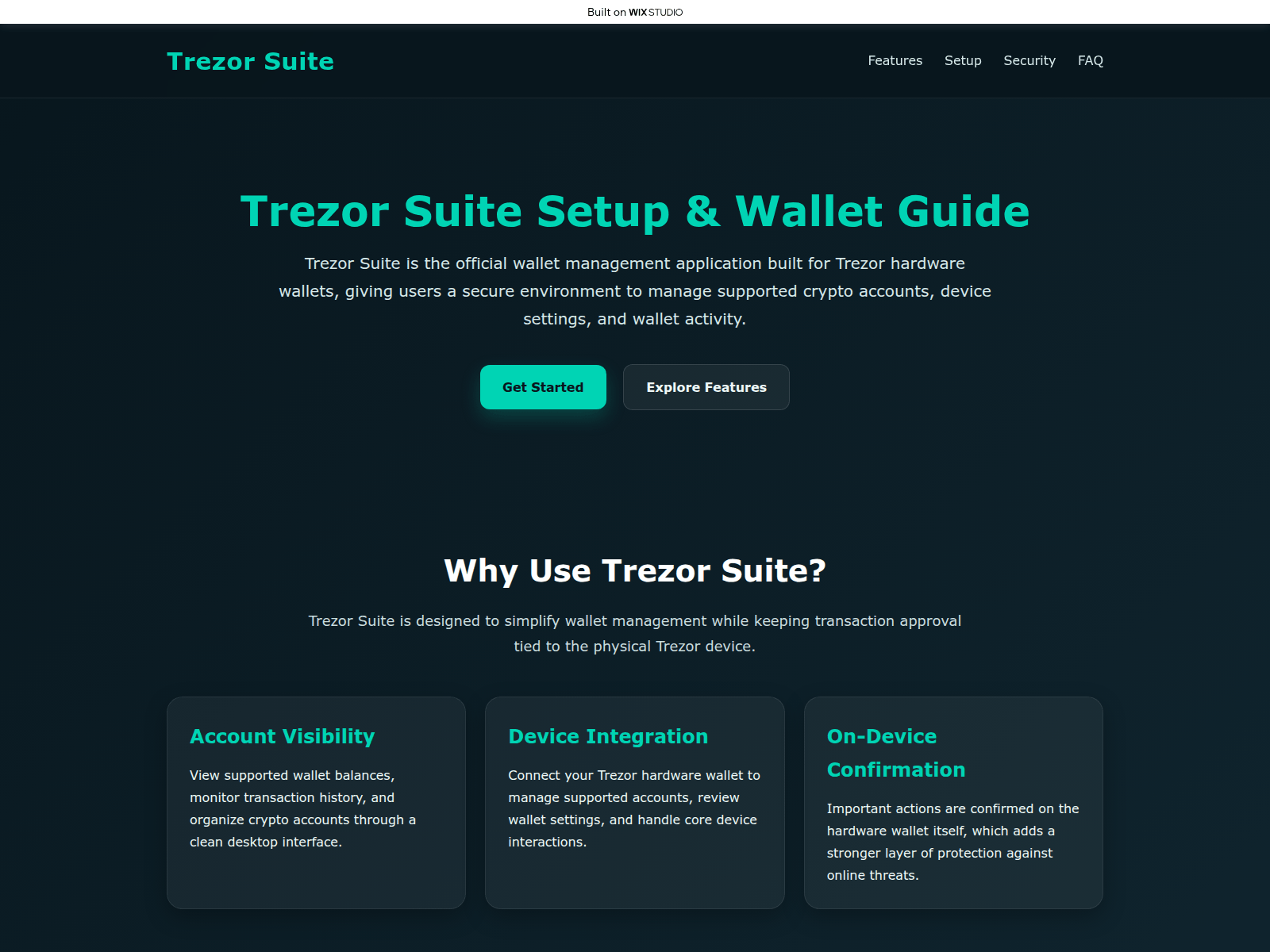 Screenshot of trezosuite-trexor.wixstudio.com
