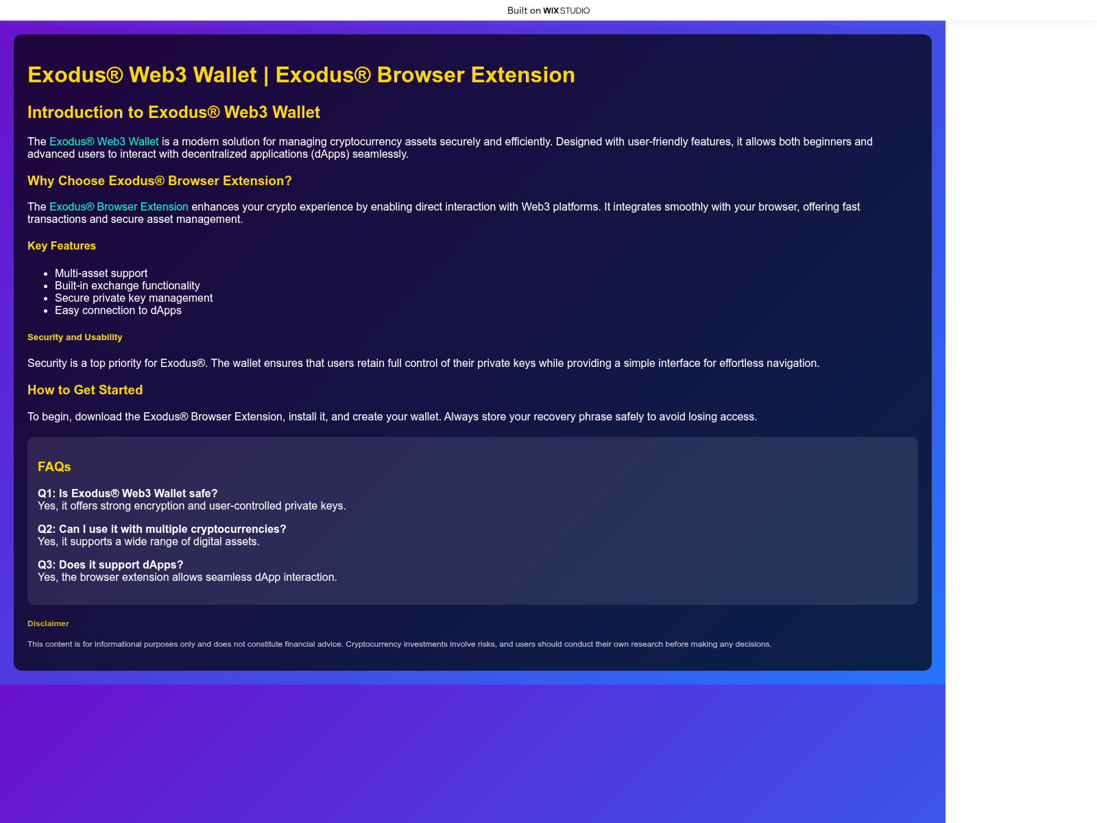 Screenshot of ex-oduess.wixstudio.com