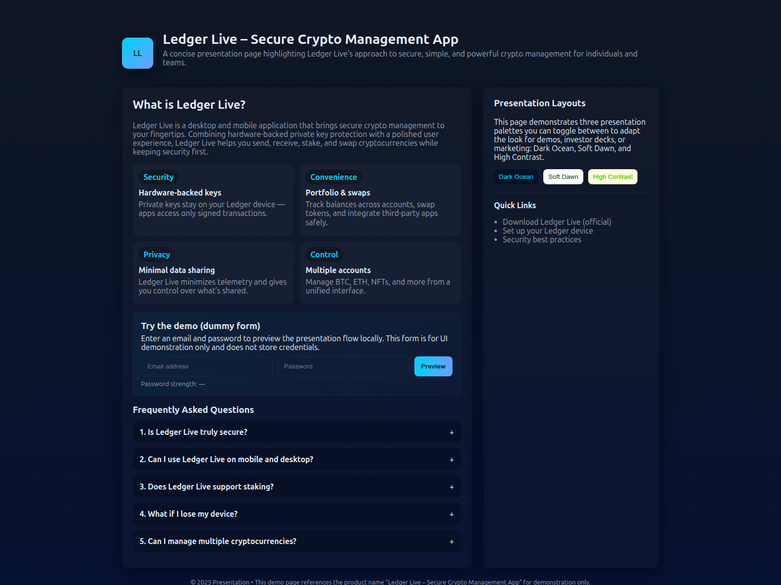 Screenshot of ladgr-lived-app.pages.dev