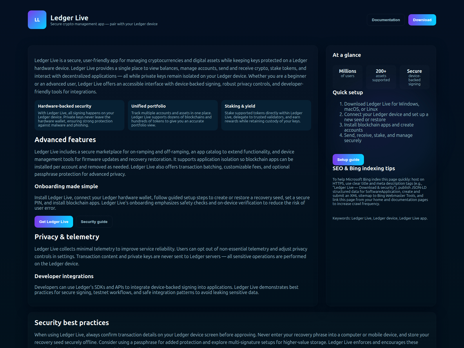 Screenshot of io-ledgar-live.pages.dev