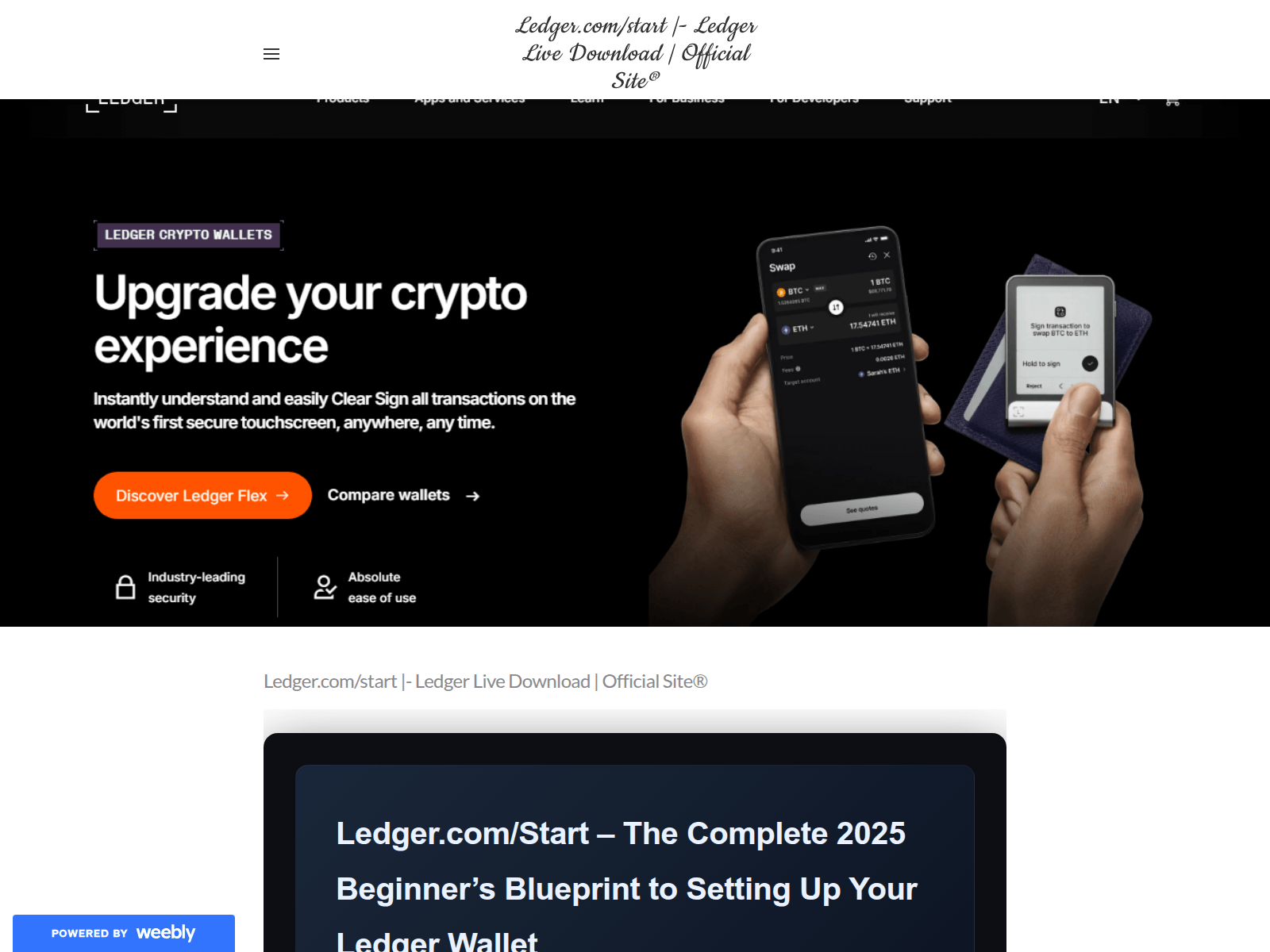 Screenshot of leedger-com-started.weebly.com